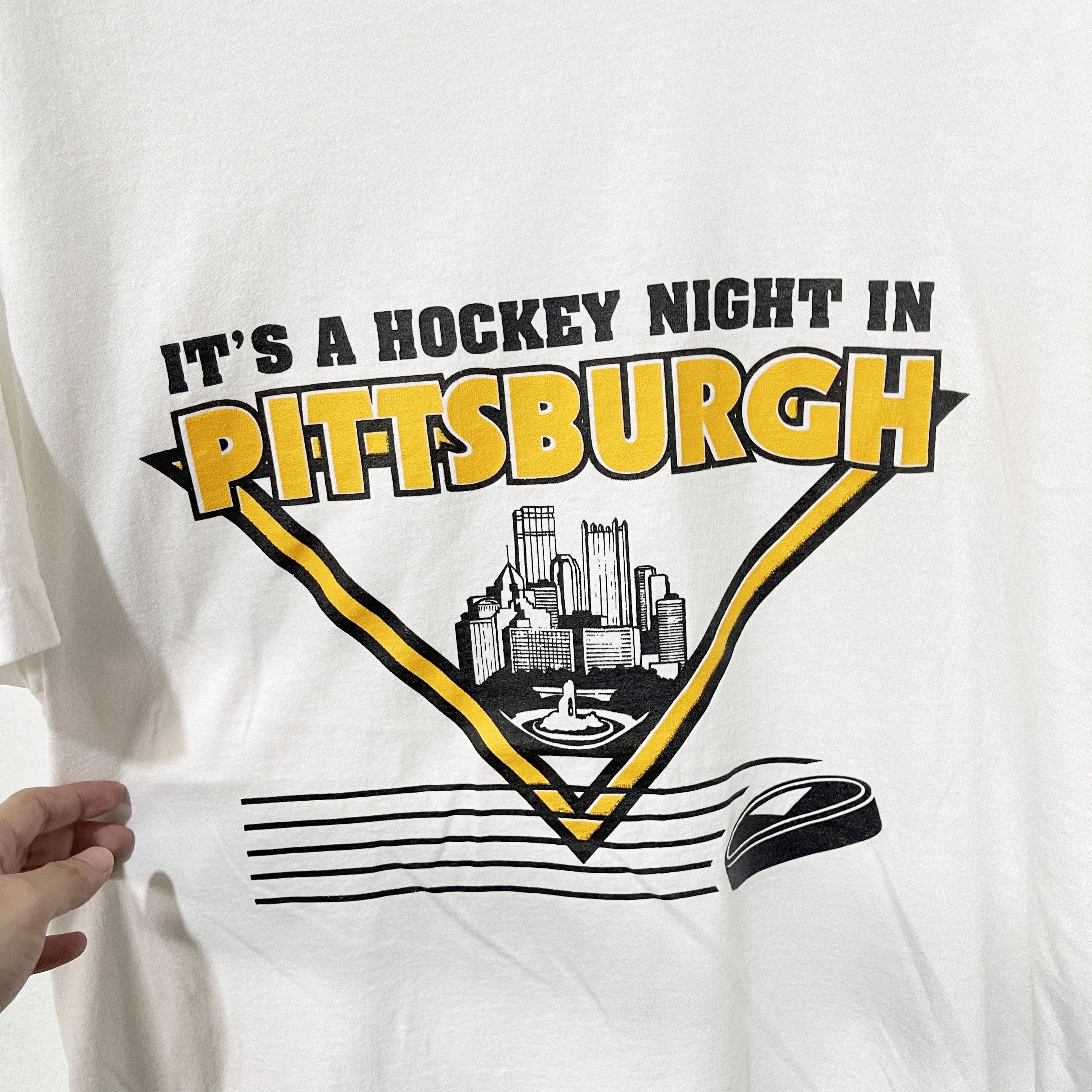 Vintage Vintage 90s Pittsburgh Hockey T-Shirt Size US XL / EU 56 / 4 - 2 Thumbnail