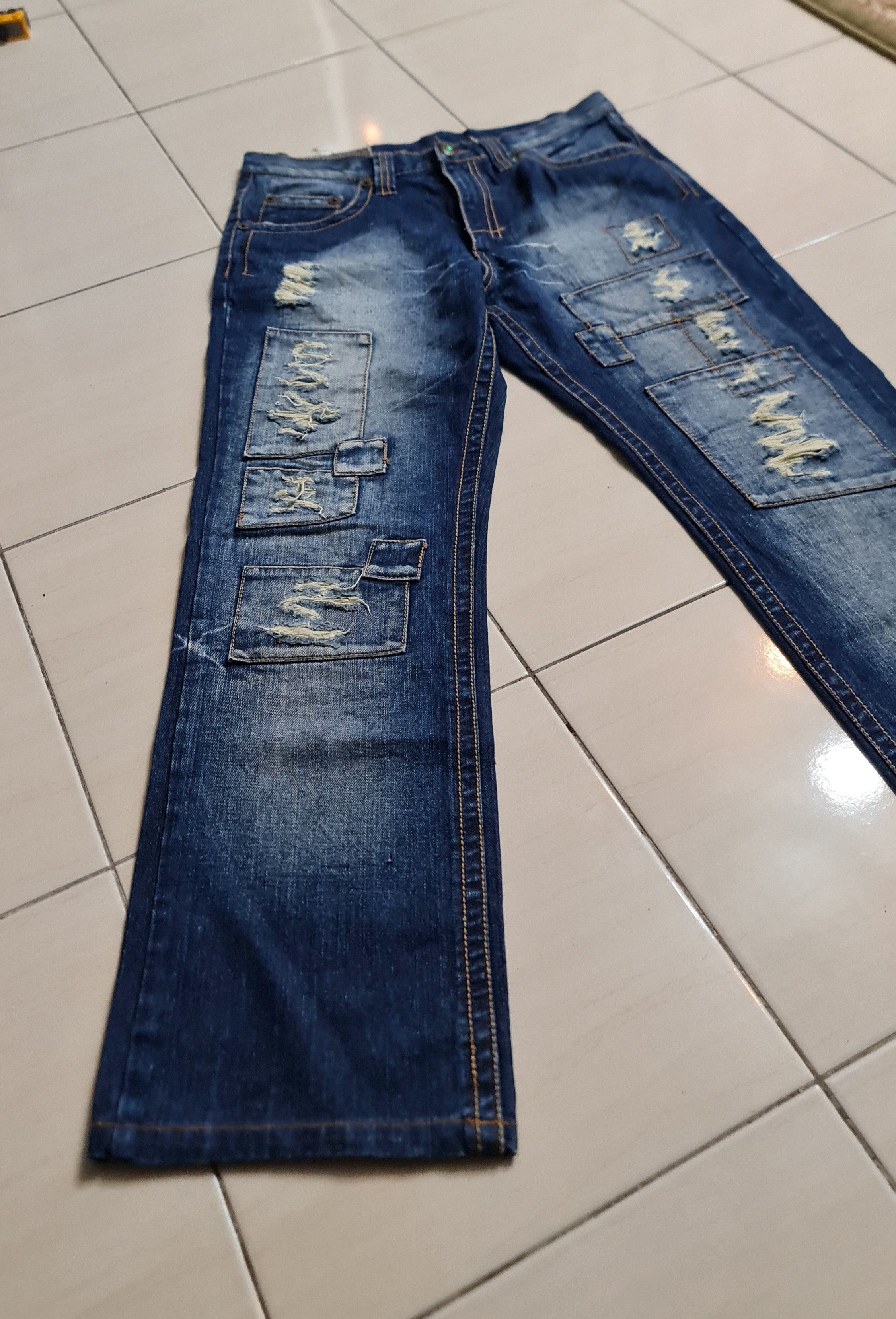 Japanese Brand × Vintage Japanesse Patchwork Jeans Size US 32 / EU 48 - 3 Thumbnail