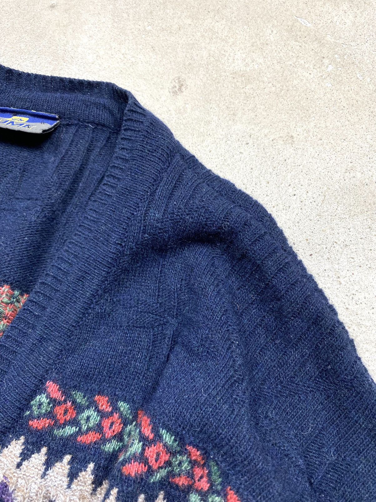 Vintage Rare! Vintage 90’s Knit Pattern Cardigan Sweater Coogi Style Size US L / EU 52-54 / 3 - 14 Thumbnail