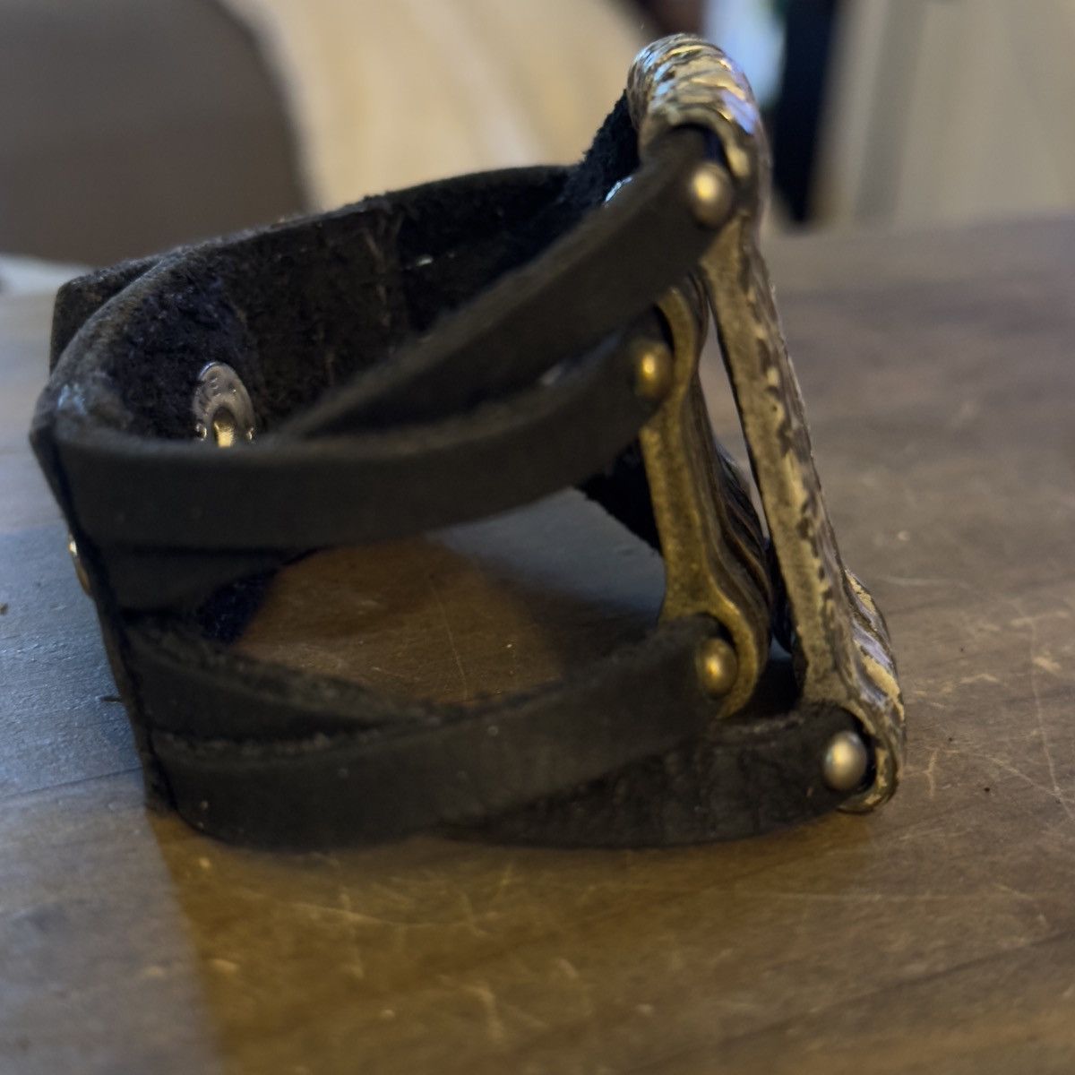 Other Leatherock hammered link wide leather bracelet Size ONE SIZE - 7 Thumbnail