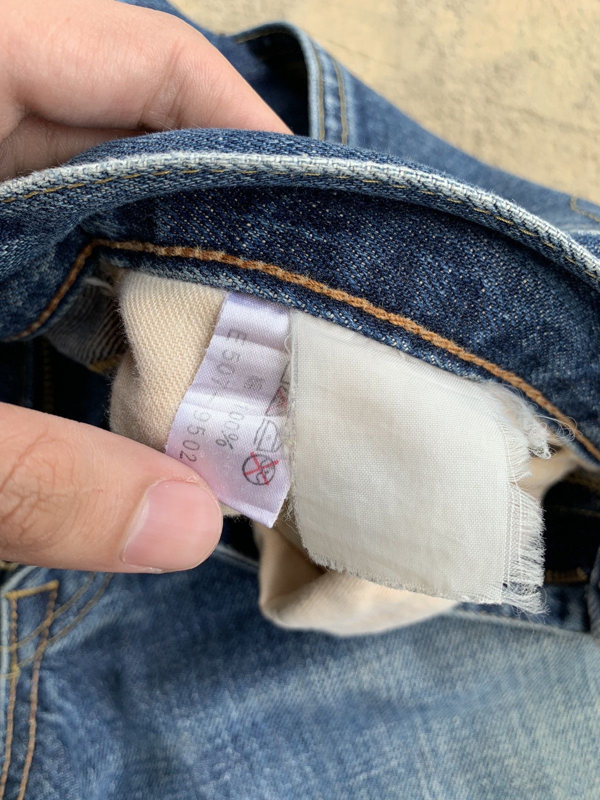 Edwin × Jean Baggy Jeans Something By Edwin 505 Selvedge Distressed Denim Size US 27 - 15 Thumbnail