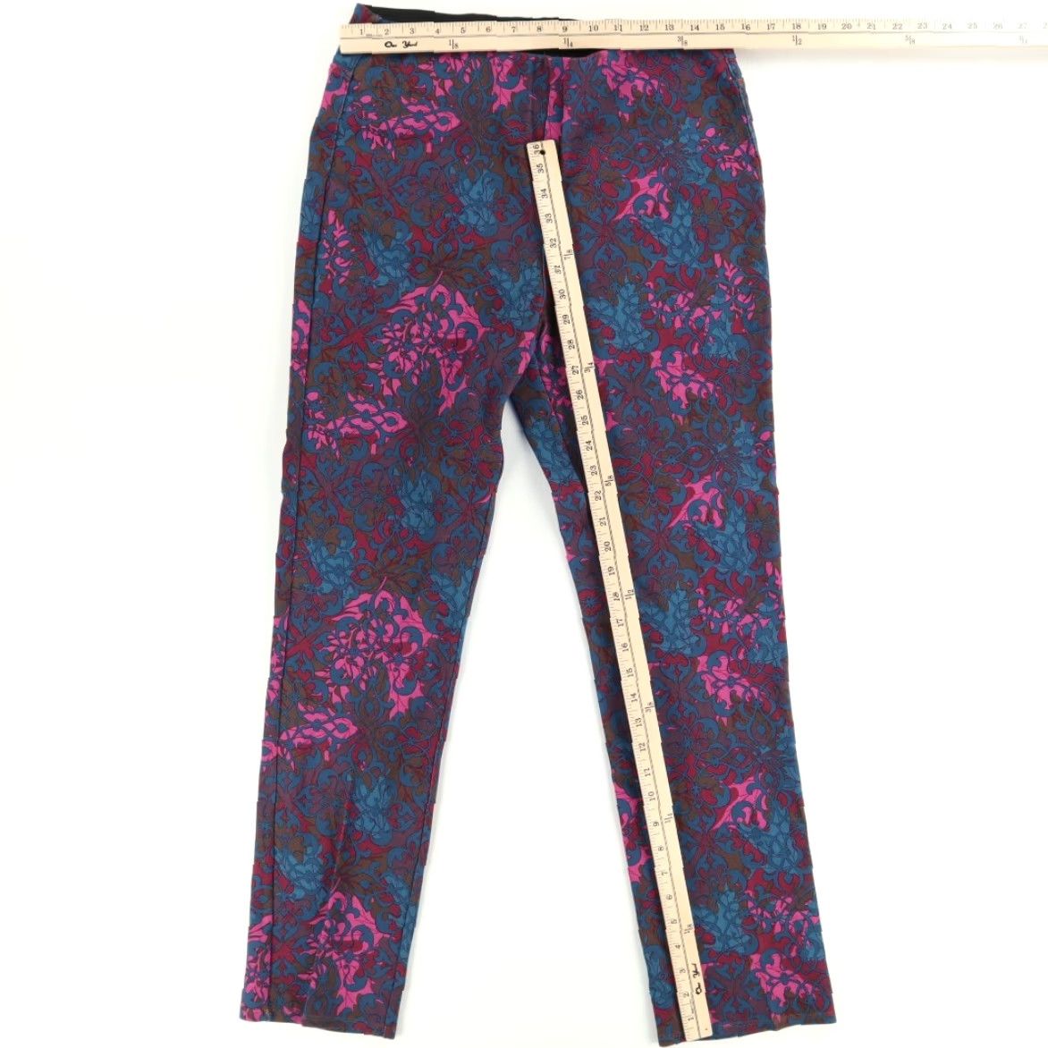 Soft Surroundings Soft Surroundings Stretch Ponte Straight Leg Viscose Woven Chino Pants Multi-Colored Patterned Women's M Size 32" / US 10 / IT 46 - 3 Thumbnail