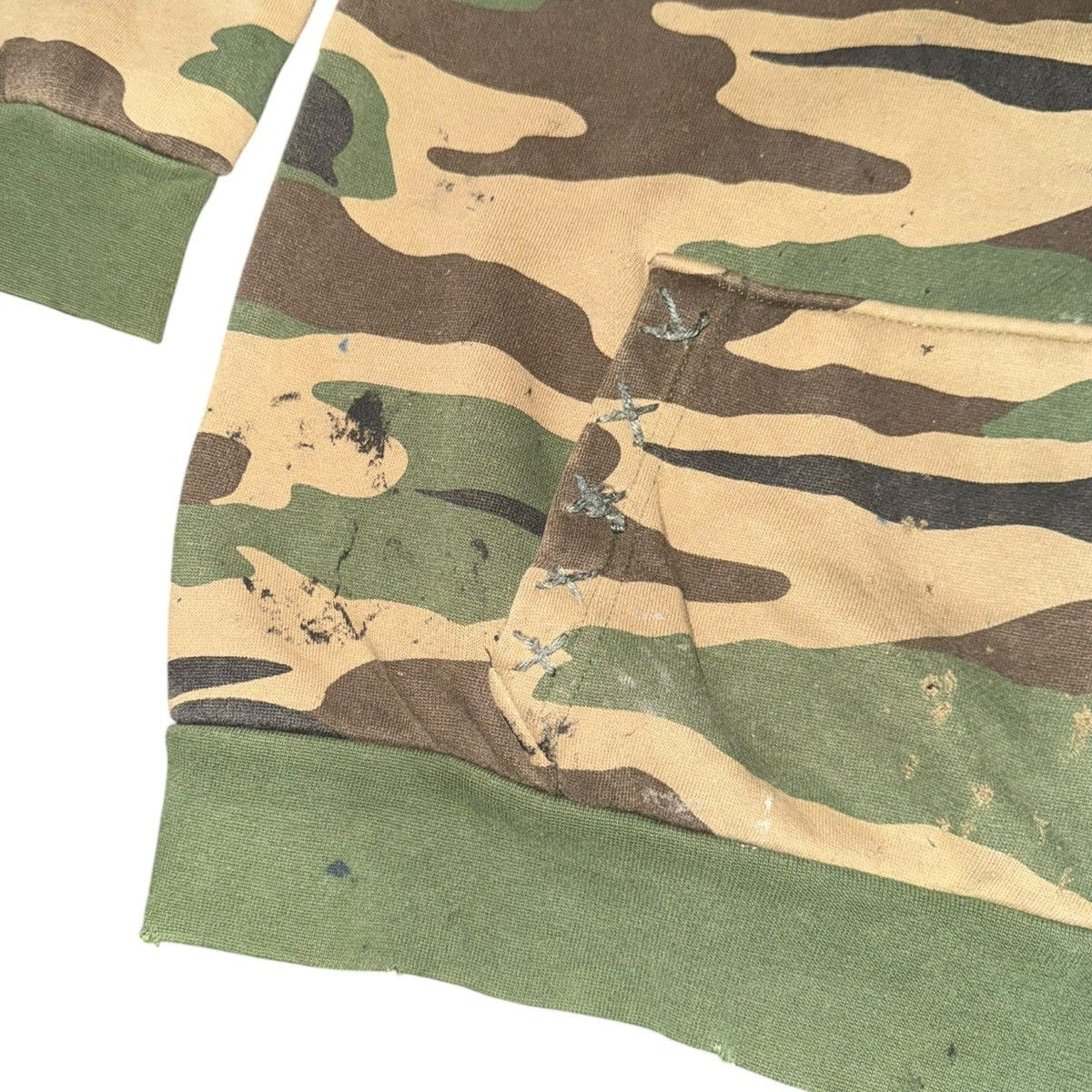 Dragonfly 1990s Archive Gothic/Emo Waffle Lined Camo Zip Up Hoodie Size US XL / EU 56 / 4 - 9 Thumbnail