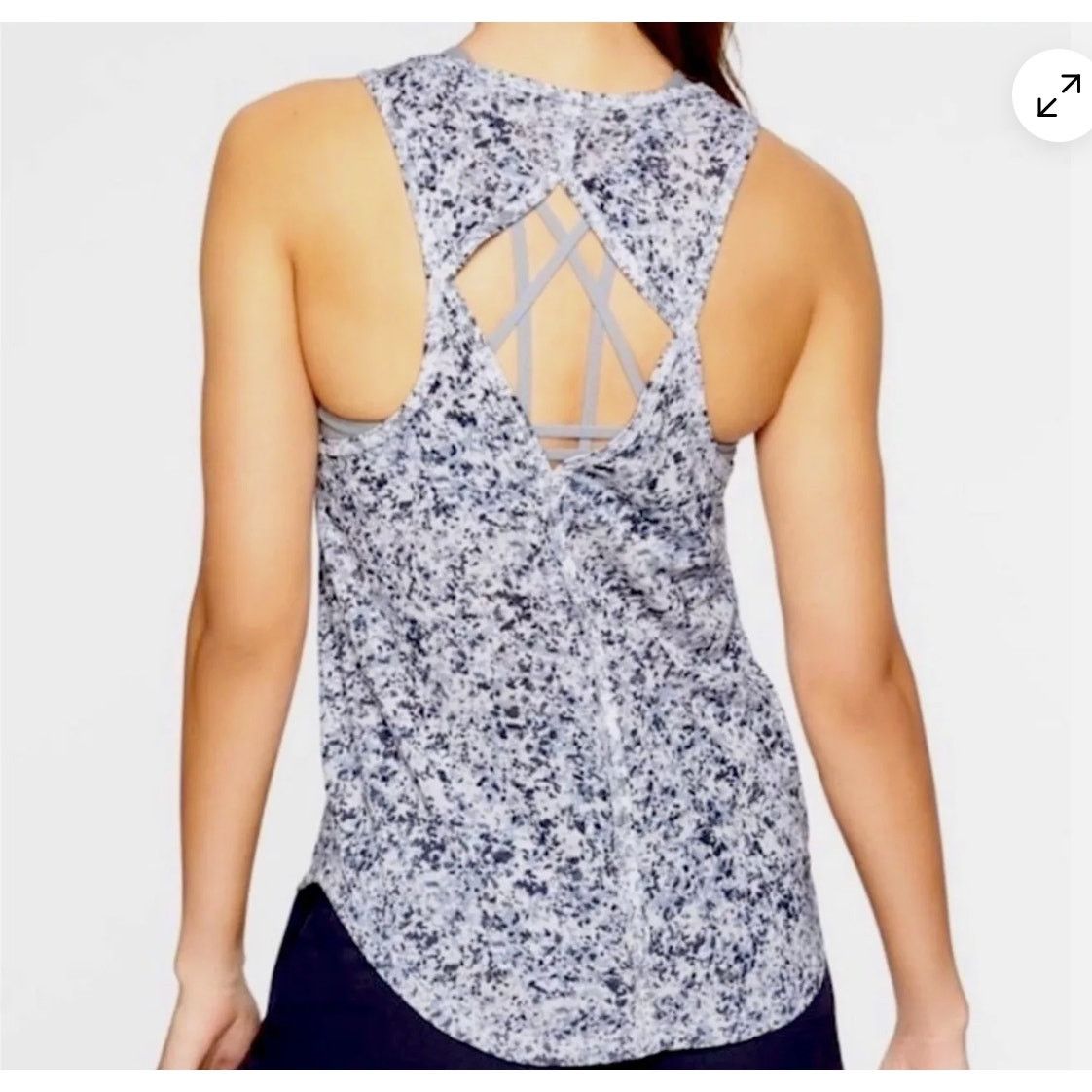 Athleta Athleta Breezy Cutout Tank Top Wome Blue Speckled Workout LG Size L / US 10 / IT 46 - 1 Thumbnail