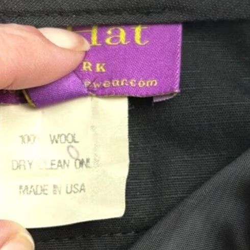 Vintage Tophat New York Dress Pants Men 100% Wool Black USA Raw Hem 36x37 Fits 35x37 Hat Size US 36 / EU 52 - 4 Thumbnail