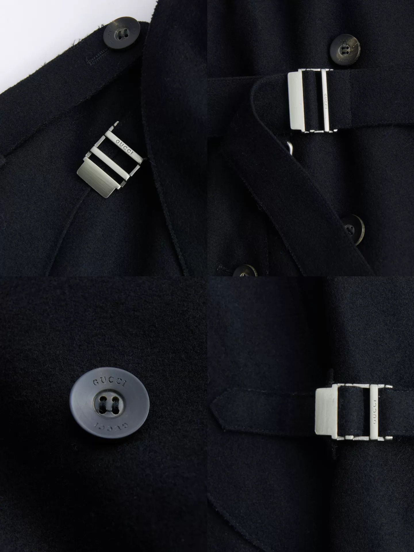 Gucci Gucci by Tom Ford 1998AW Black Wool Trench Coat Size M / US 6-8 / IT 42-44 - 8 Thumbnail