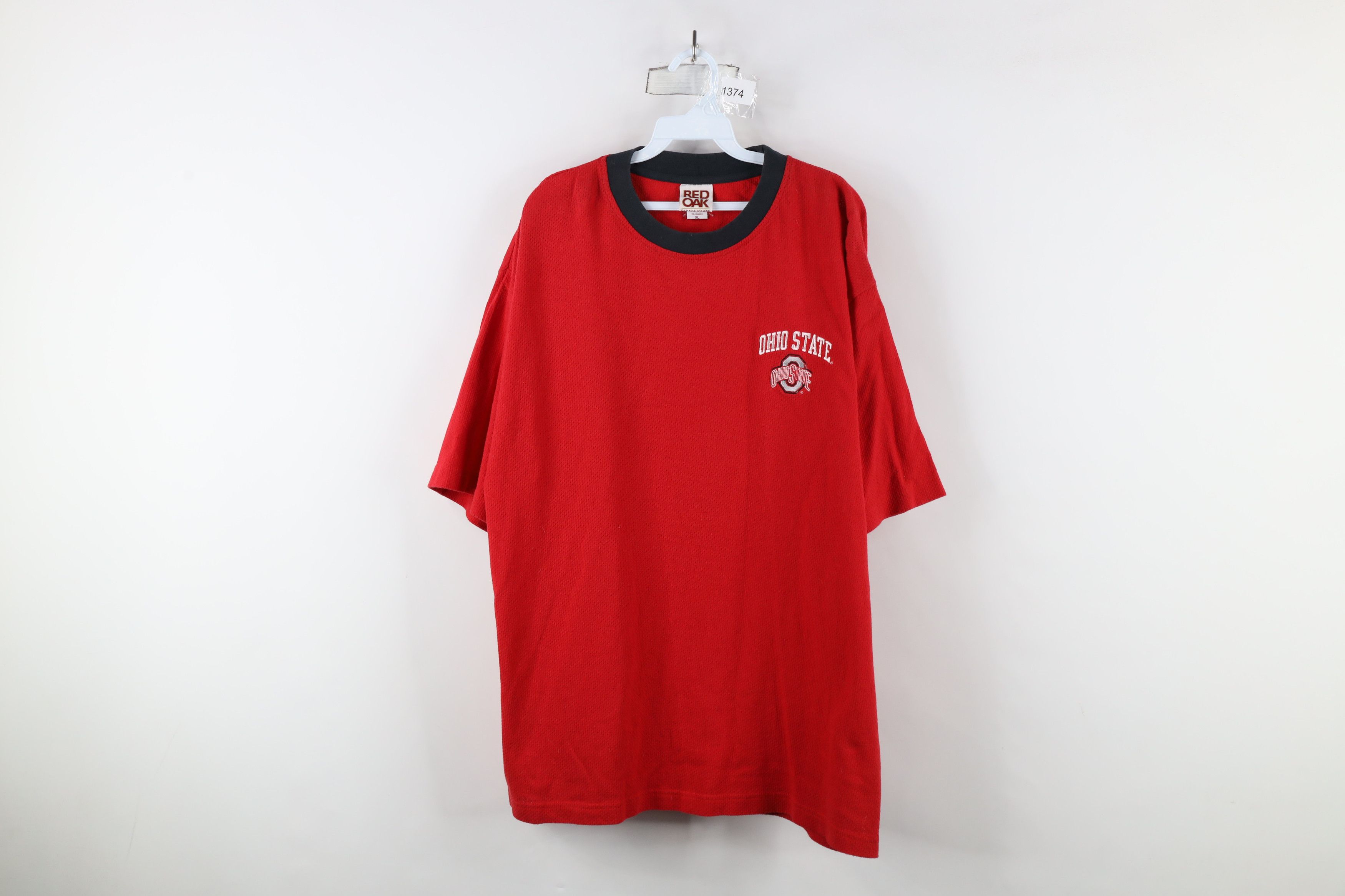 Vintage Vintage 90s Spell Out Ohio State University Mesh T-Shirt Red Size US XL / EU 56 / 4 - 1 Thumbnail