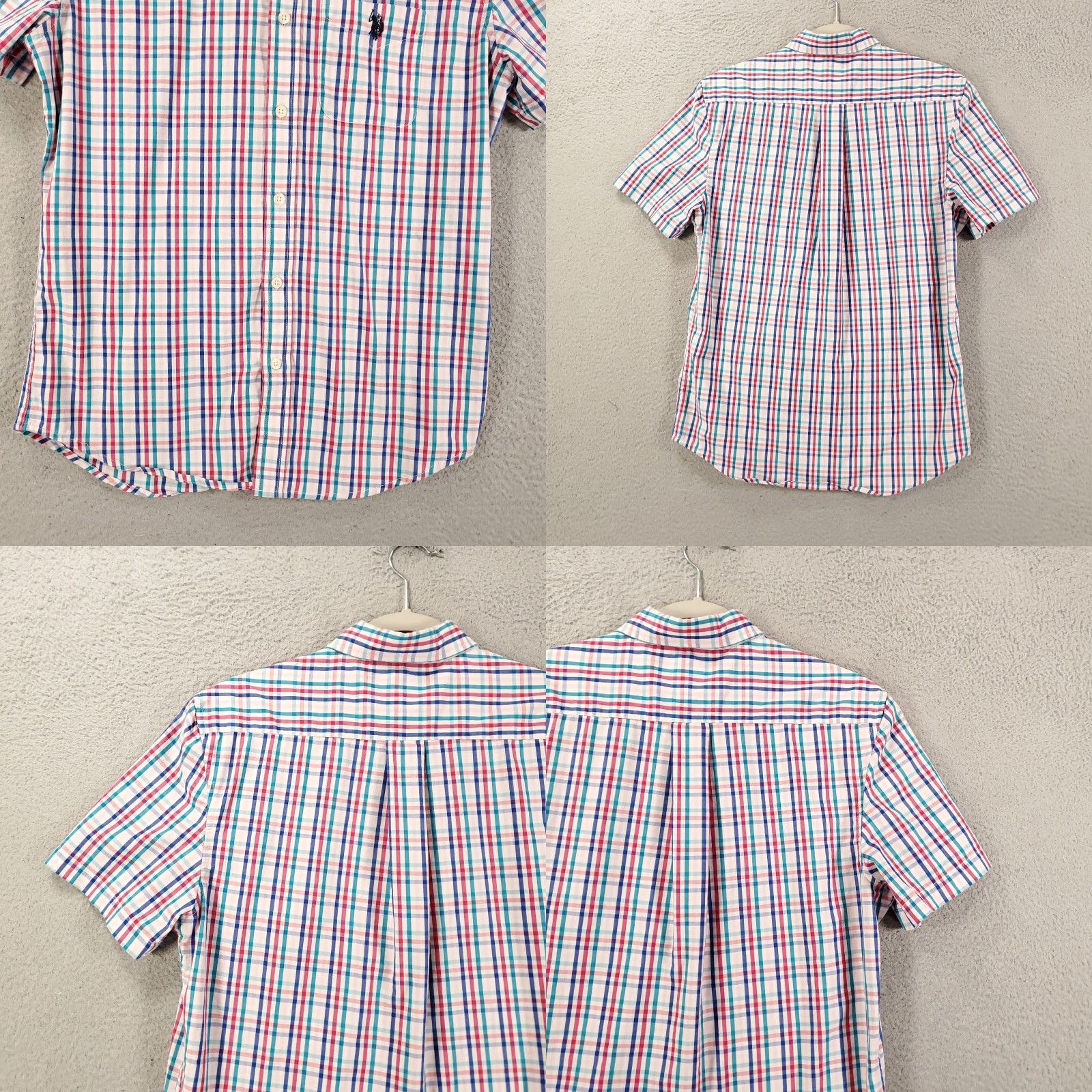 Vintage US Polo Assn Shirt Mens Small Red Blue White Plaid Button Up Stretch Size US S / EU 44-46 / 1 - 8 Thumbnail