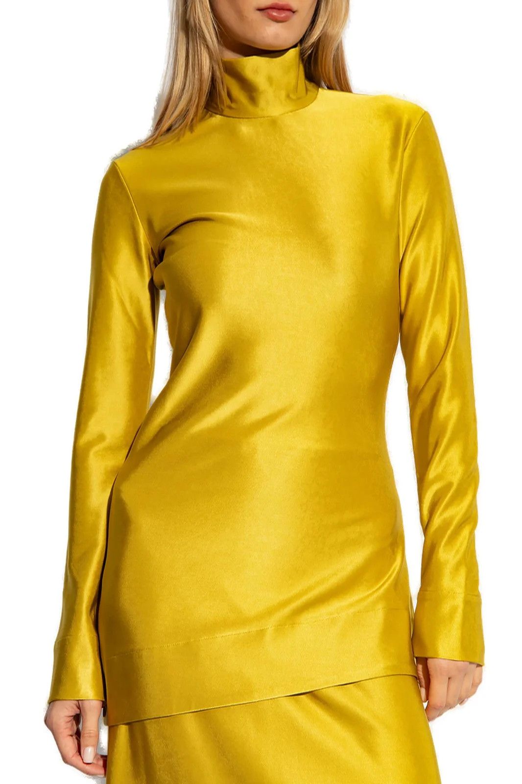 Jil Sander o1w1db10825 Turtleneck Long Sleeve Top in Yellow Size XL / US 12-14 / IT 48-50 - 4 Thumbnail