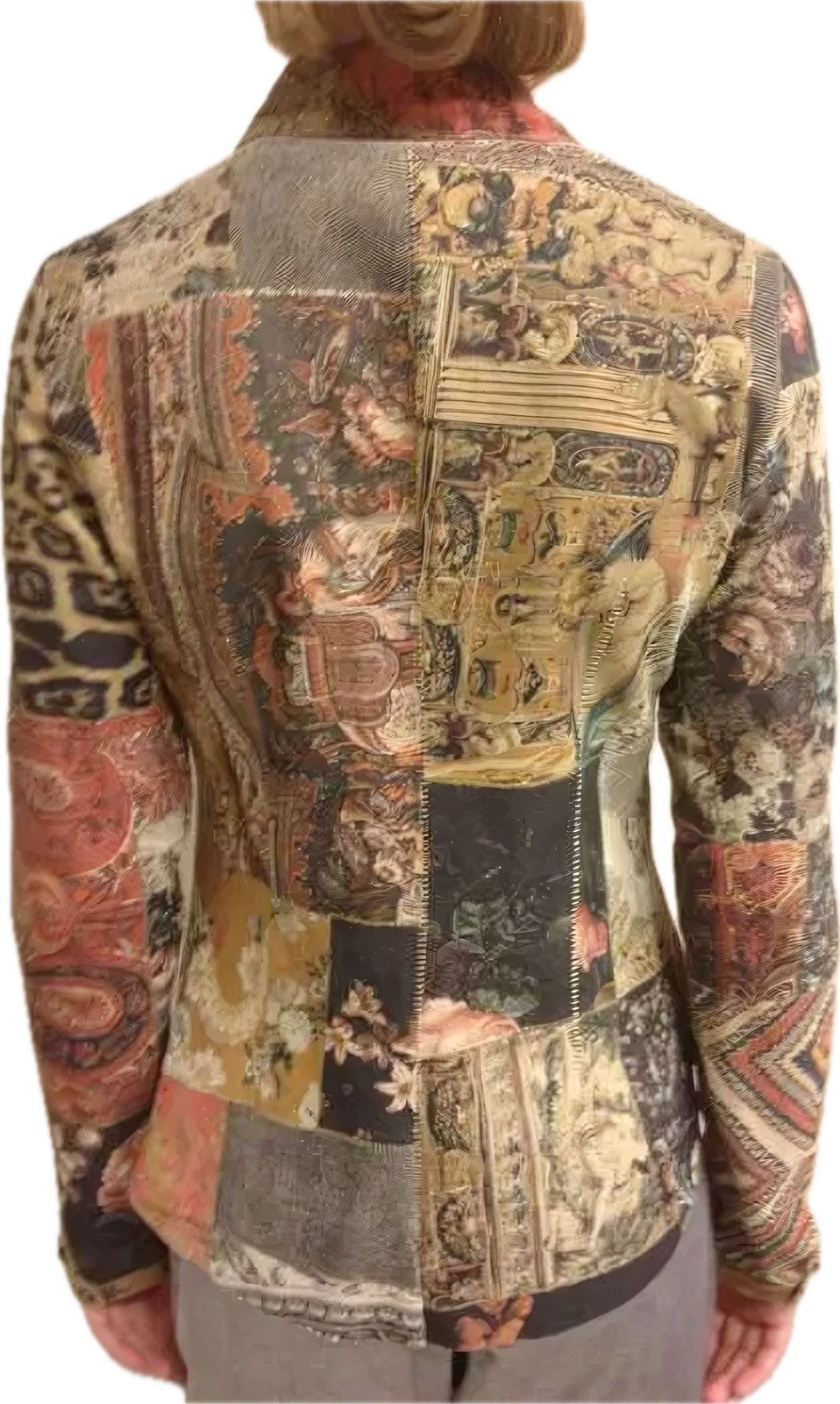 Roberto Cavalli ARCHIVE SUEDE RENAISSANCE PRINTED JACKET Size XS / US 0-2 / IT 36-38 - 2 Thumbnail