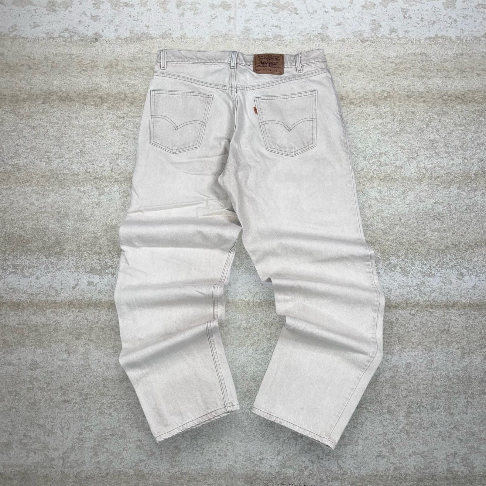 image of Crazy Vintage 90's Levis Orange Tab 550 Jeans Relaxed Tan, Men's (Size 38)