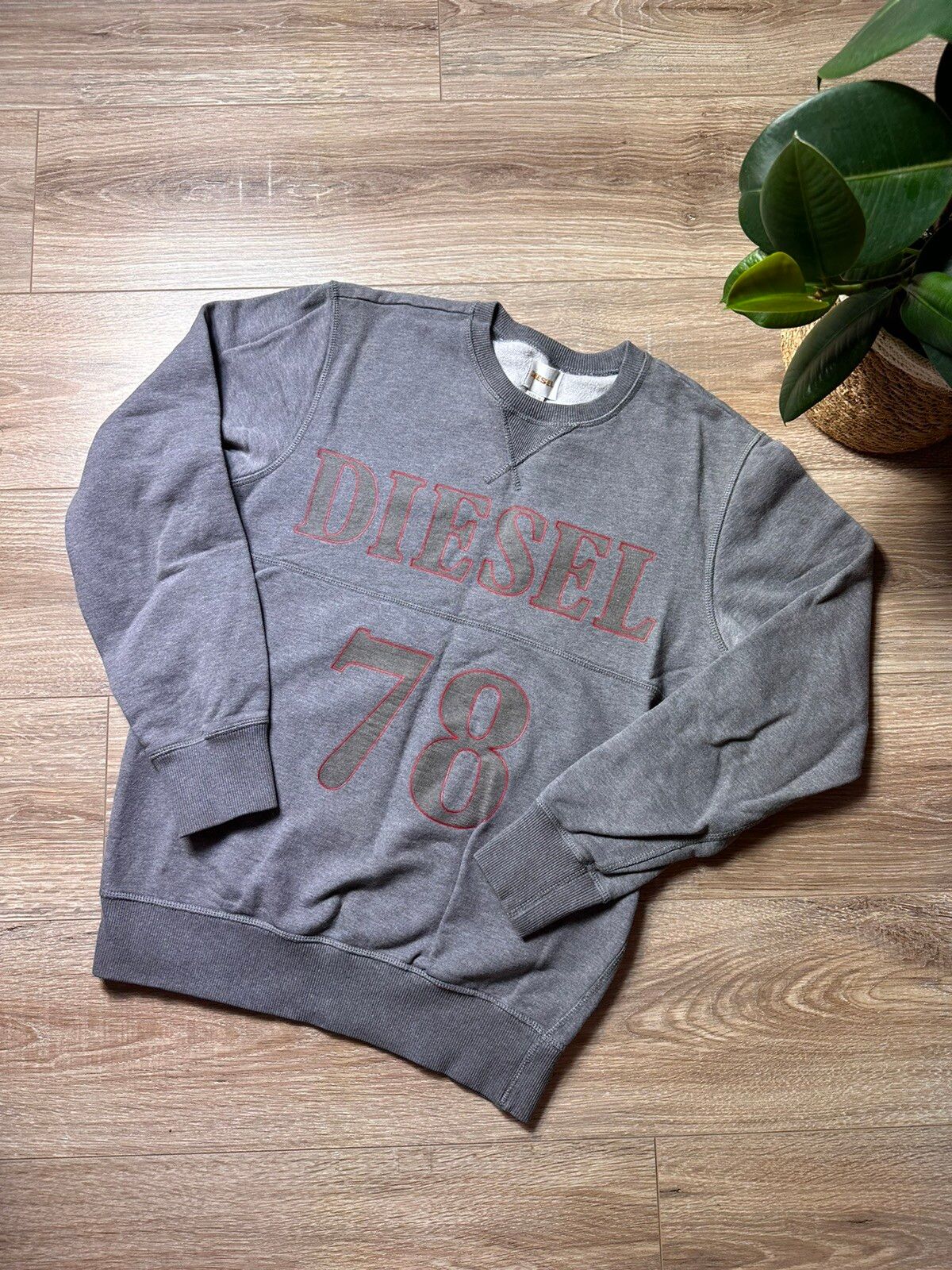 Pre-owned Diesel X Vintage Diesel Vintage Grey Sweatshirt Big Logo