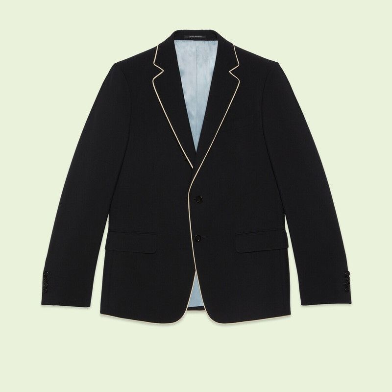 Gucci o1s1wg110426 Wool Mohair Formal Jacket in Black Size US S / EU 44-46 / 1 - 1 Thumbnail