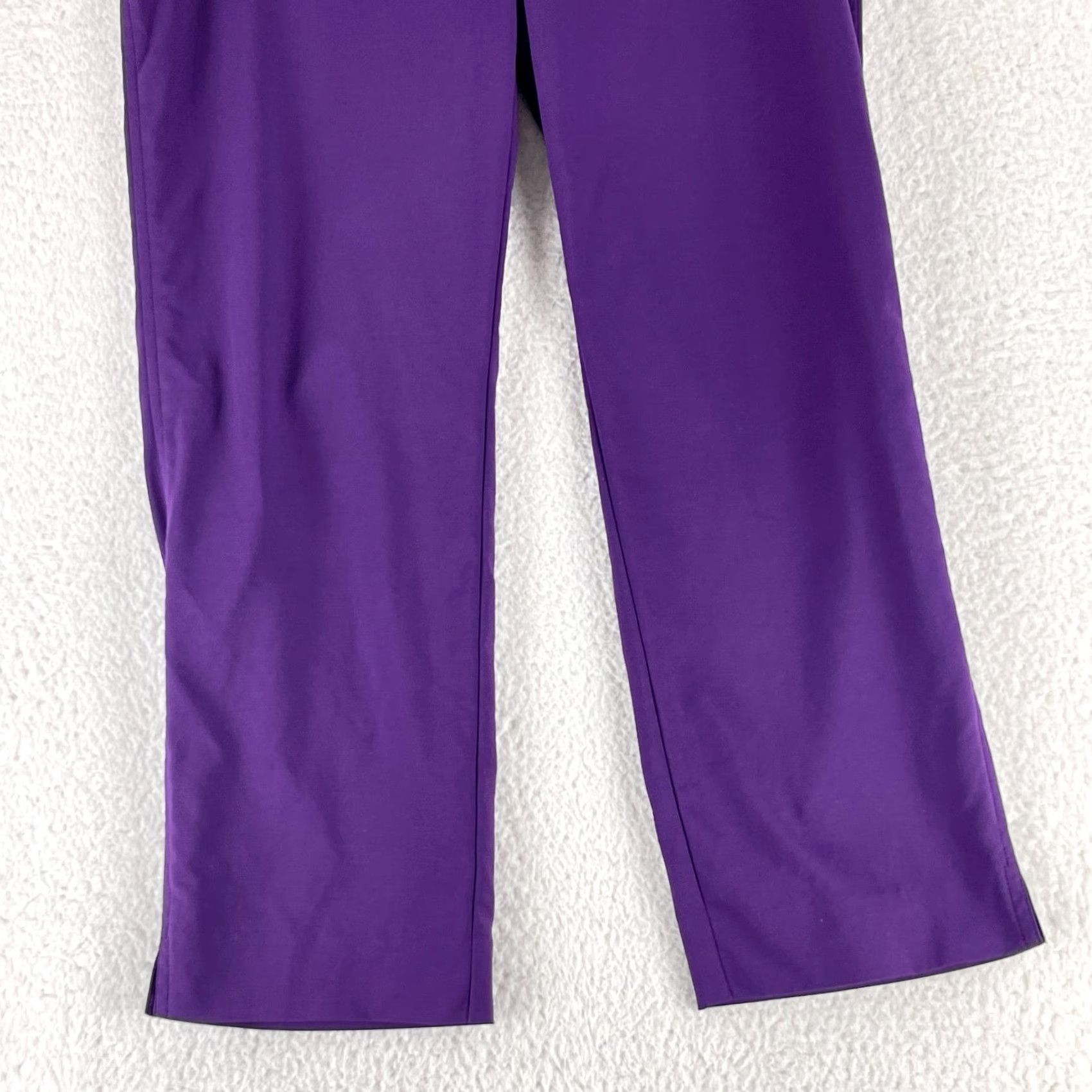 St. John St. John Pants Womens Size 8 Purple Cropped Cotton Mid-Rise Knit Straight Front VTG Made in USA Size 30" / US 8 / IT 44 - 3 Thumbnail