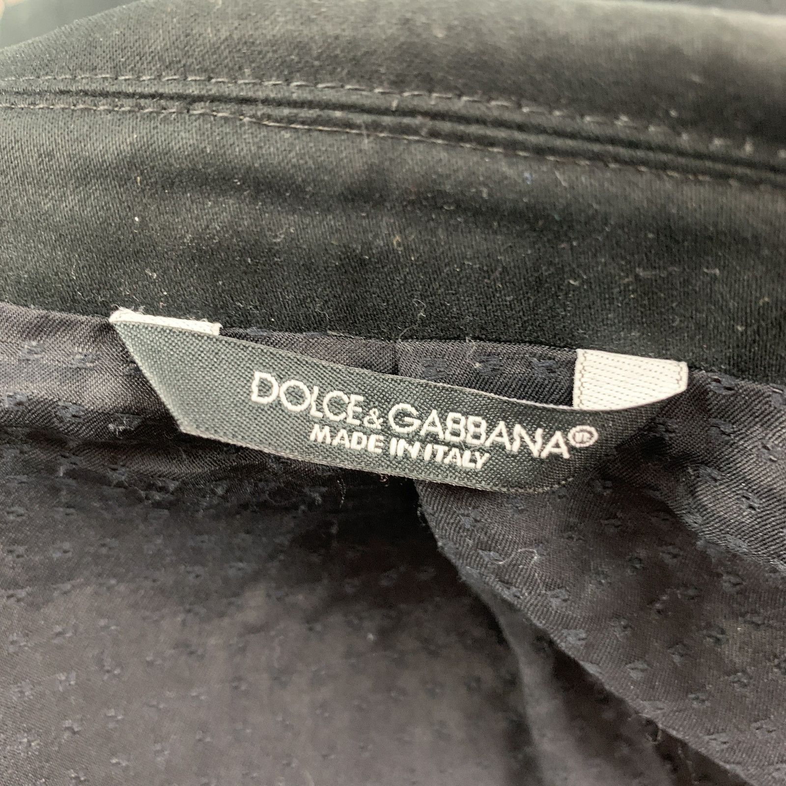 Dolce & Gabbana Size 40 Black Cotton Blend Notch Lapel Sport Coat Size 40R - 5 Thumbnail