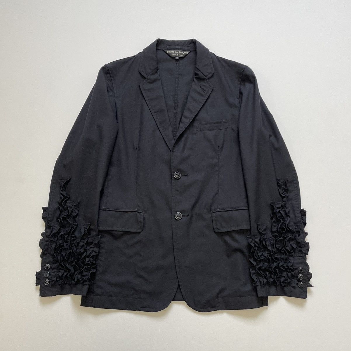 Comme des Garcons S/S 12 ‘Frilled Sleeve’ Black Wool Blazer Size 38R - 2 Thumbnail