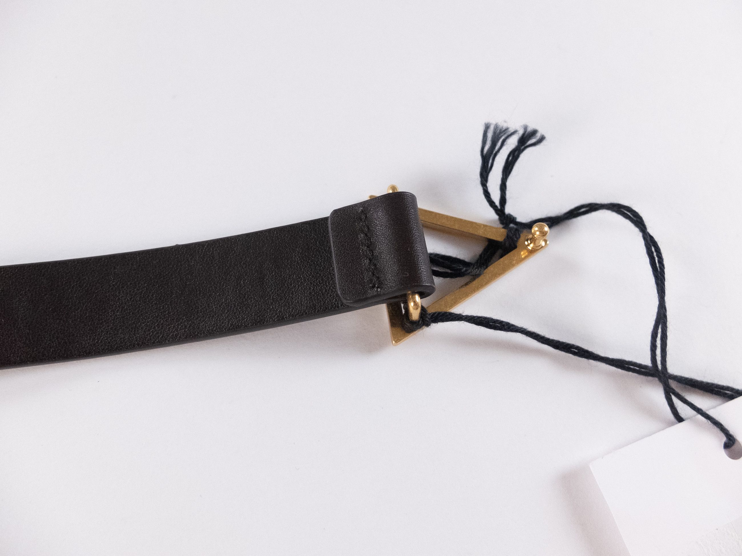 Bottega Veneta BOTTEGA VENETA Triangle dark brown fondant leather belt 90 Size ONE SIZE - 4 Thumbnail