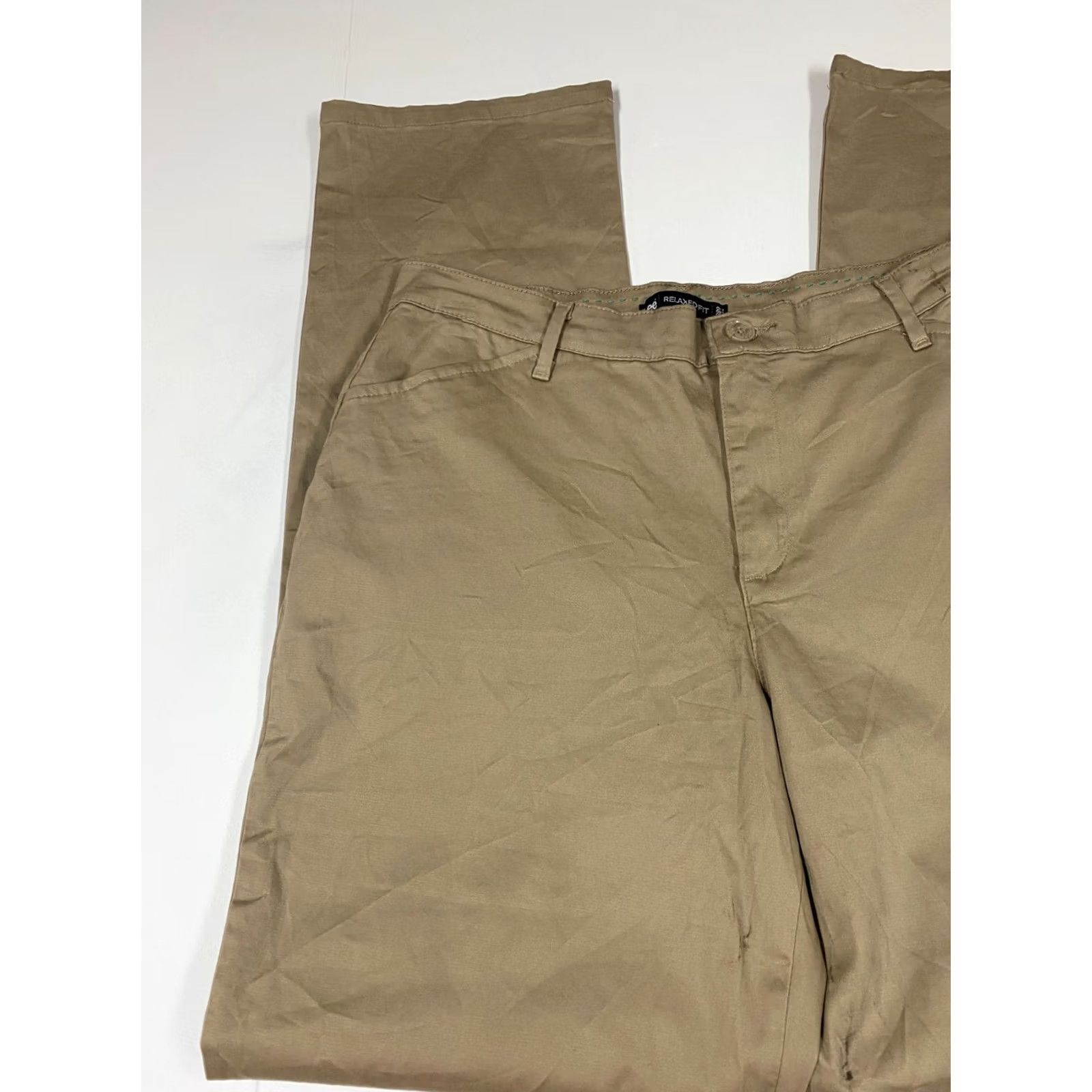 Lee Lee Womens Pants 32 Beige relaxed chino straight Pants Regular Women Beige 32 in 32 in Chino Womens Size 24" / US 00 / IT 34 - 3 Thumbnail