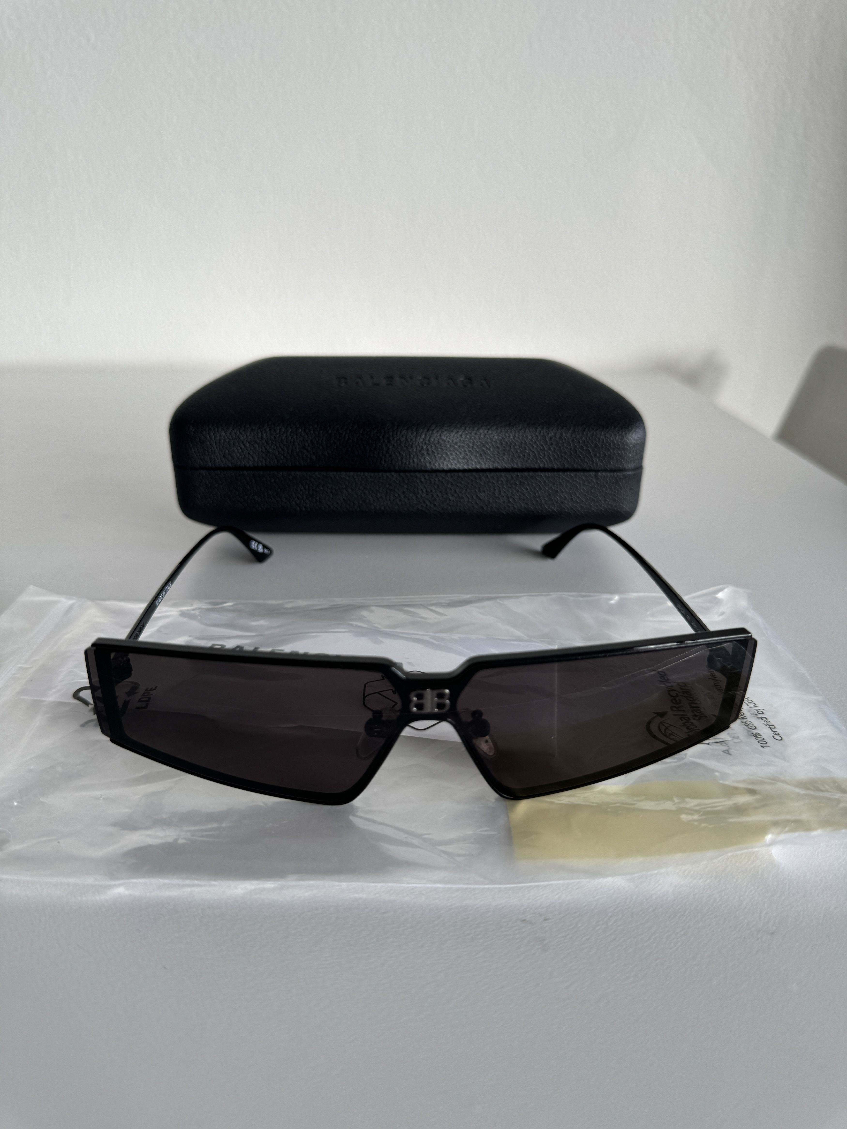 image of Balenciaga Sunglasses Womens Mens Optical Bb0192S 001 Black Shield