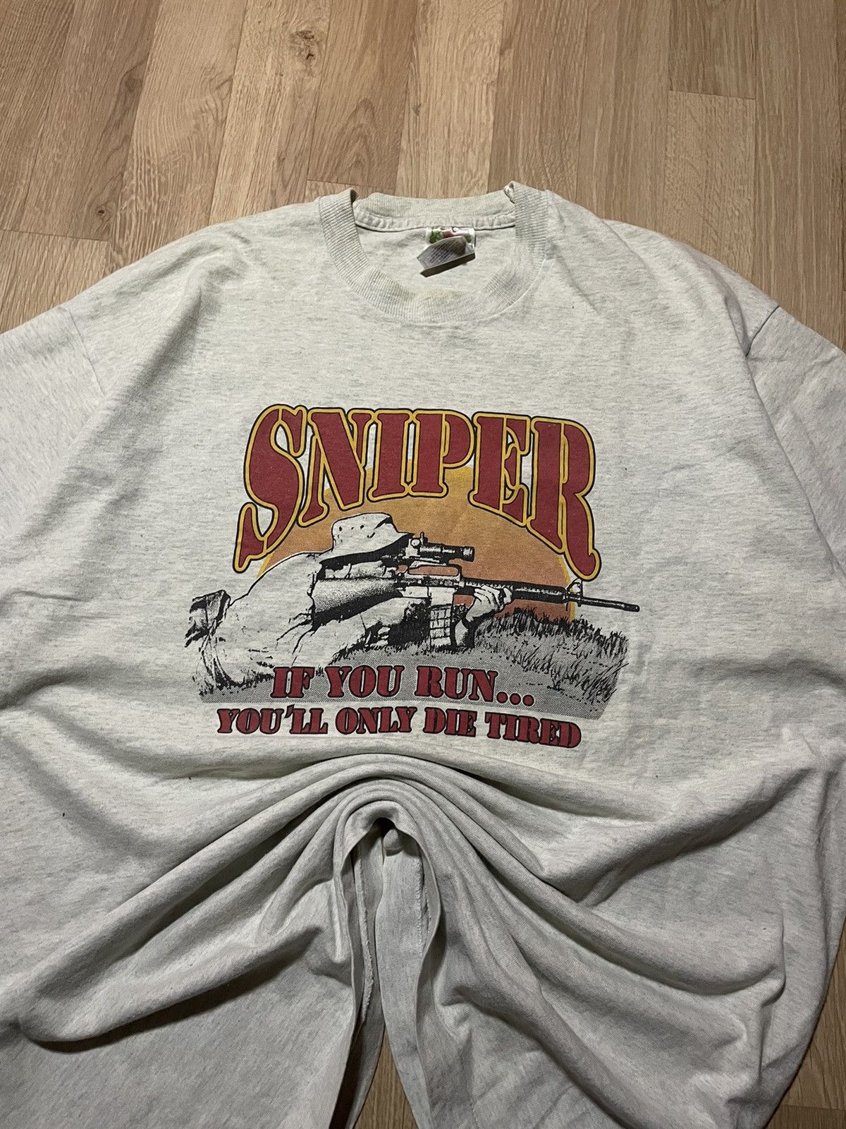Fruit Of The Loom × Vintage vintage sniper fruit of the loom shirt 90s Size US XL / EU 56 / 4 - 2 Thumbnail