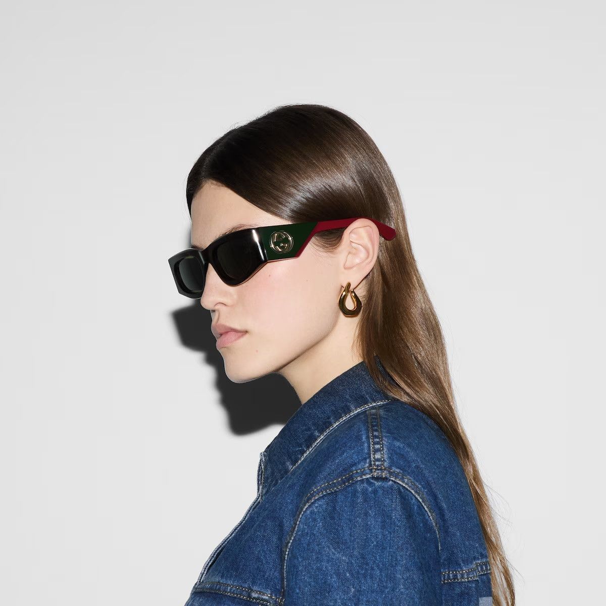 Gucci NEW Gucci GG1664S 002 Rectangle Unisex Sunglasses Size ONE SIZE - 10 Thumbnail