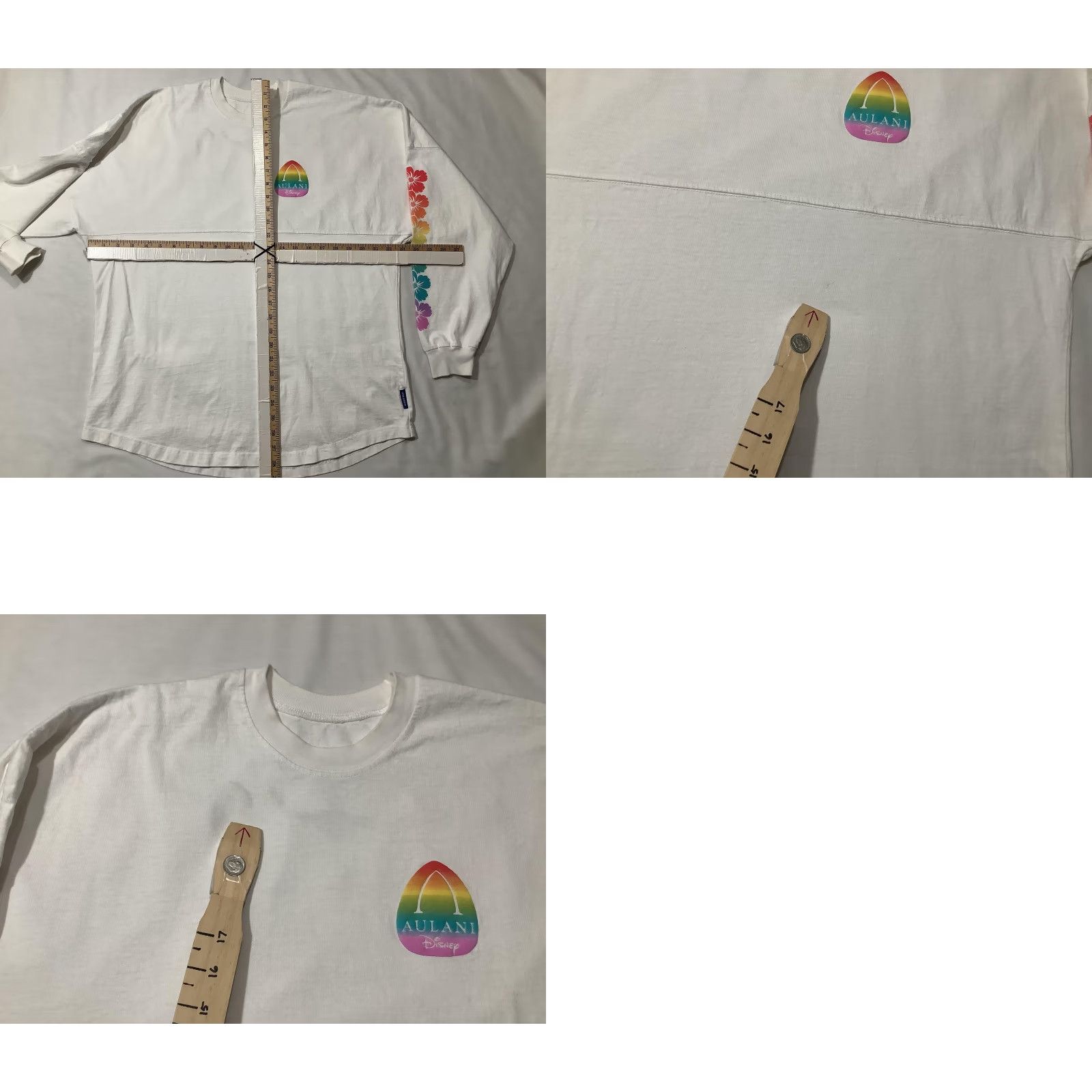 Disney Disney Shirt Womens M White Pride Aulani Aloha Spirit Jersey Rainbow Floral Mickey Mouse Size M / US 6-8 / IT 42-44 - 8 Thumbnail