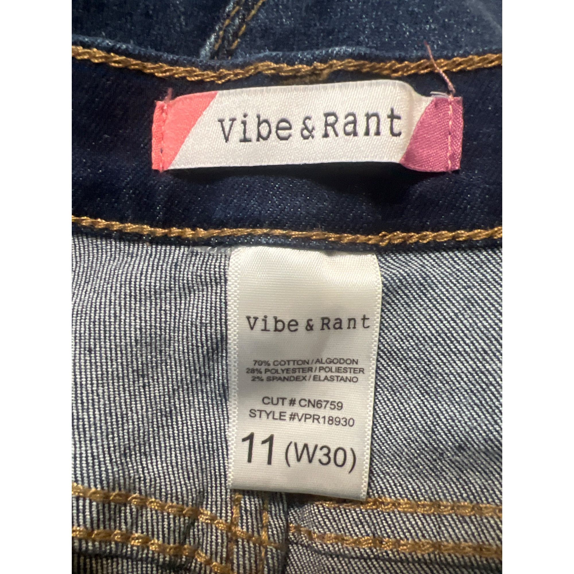 VIBE Vibe & Rant Distressed Flare Wide Leg Jeans Blue Denim Slits Size 26" / US 2 / IT 38 - 6 Thumbnail