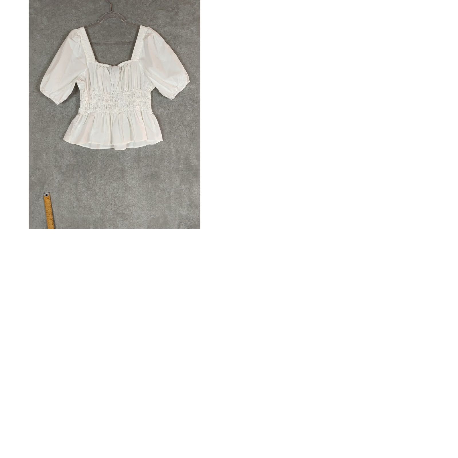 Gap Gap White Puff Sleeve Crop Top Blouse L Slim Casual Peasant Boho Cotton 100% Size L / US 10 / IT 46 - 9 Thumbnail