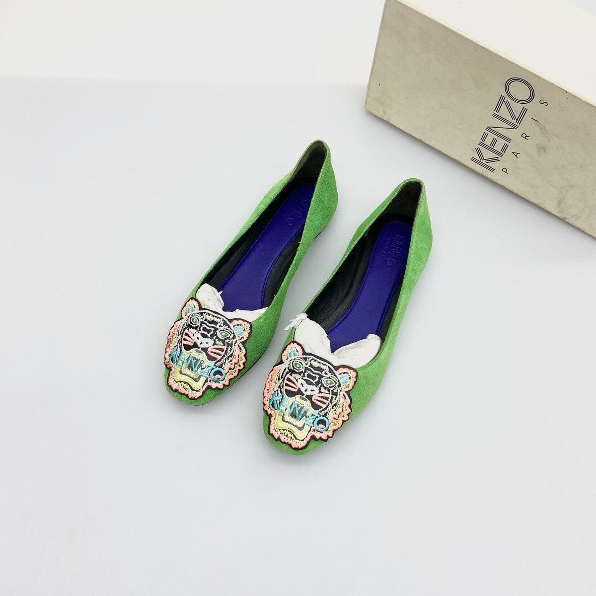 Kenzo Kenzo Tiger ballet flats in green suede Size US 8.5 / IT 38.5 - 1 Thumbnail
