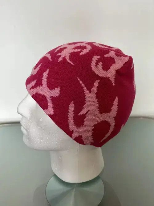 Japanese Brand Y2K Fire Beanie (red + pink) Size ONE SIZE - 3 Thumbnail