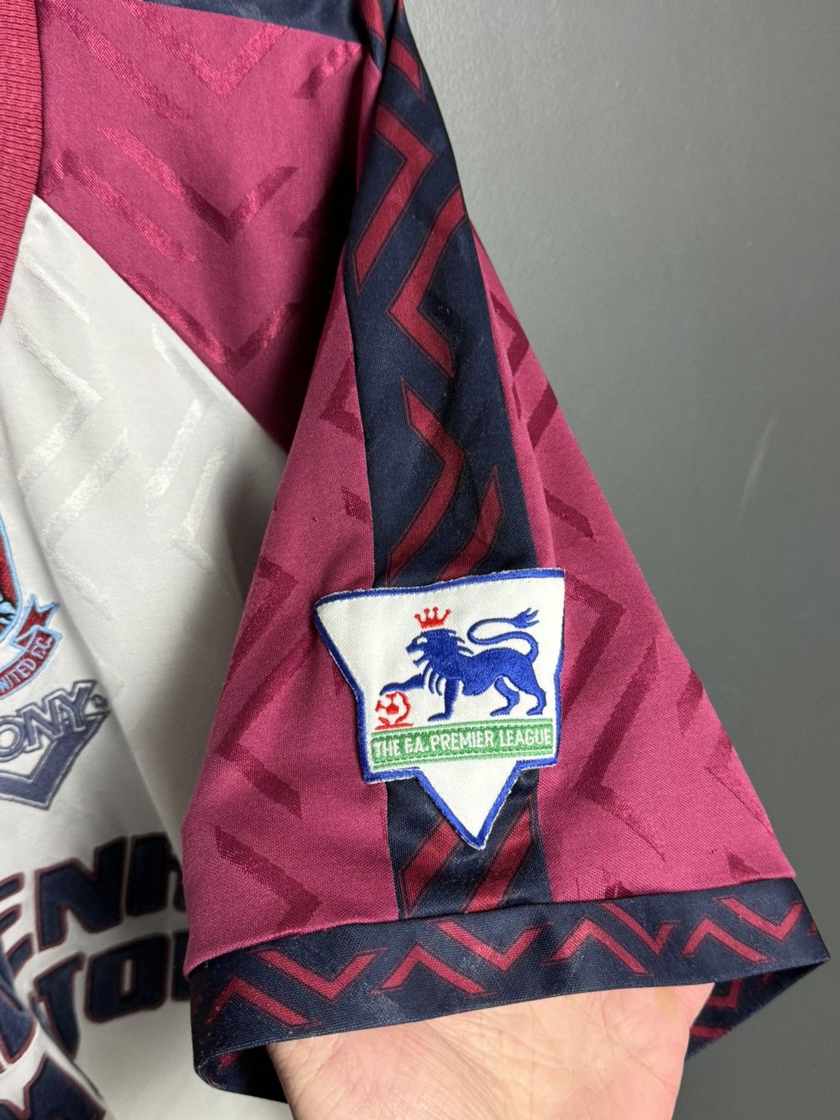 PONY West Ham United 94/96 MATCH WORN Third Football Jersey Size US XL / EU 56 / 4 - 6 Thumbnail