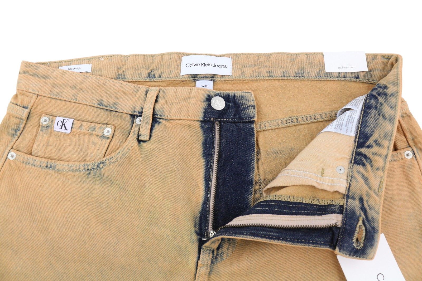 Calvin Klein 90S STRAIGHT W32 Faded Brown Zip Fly Logo Denim 85208 Size US 32 / EU 48 - 4 Thumbnail