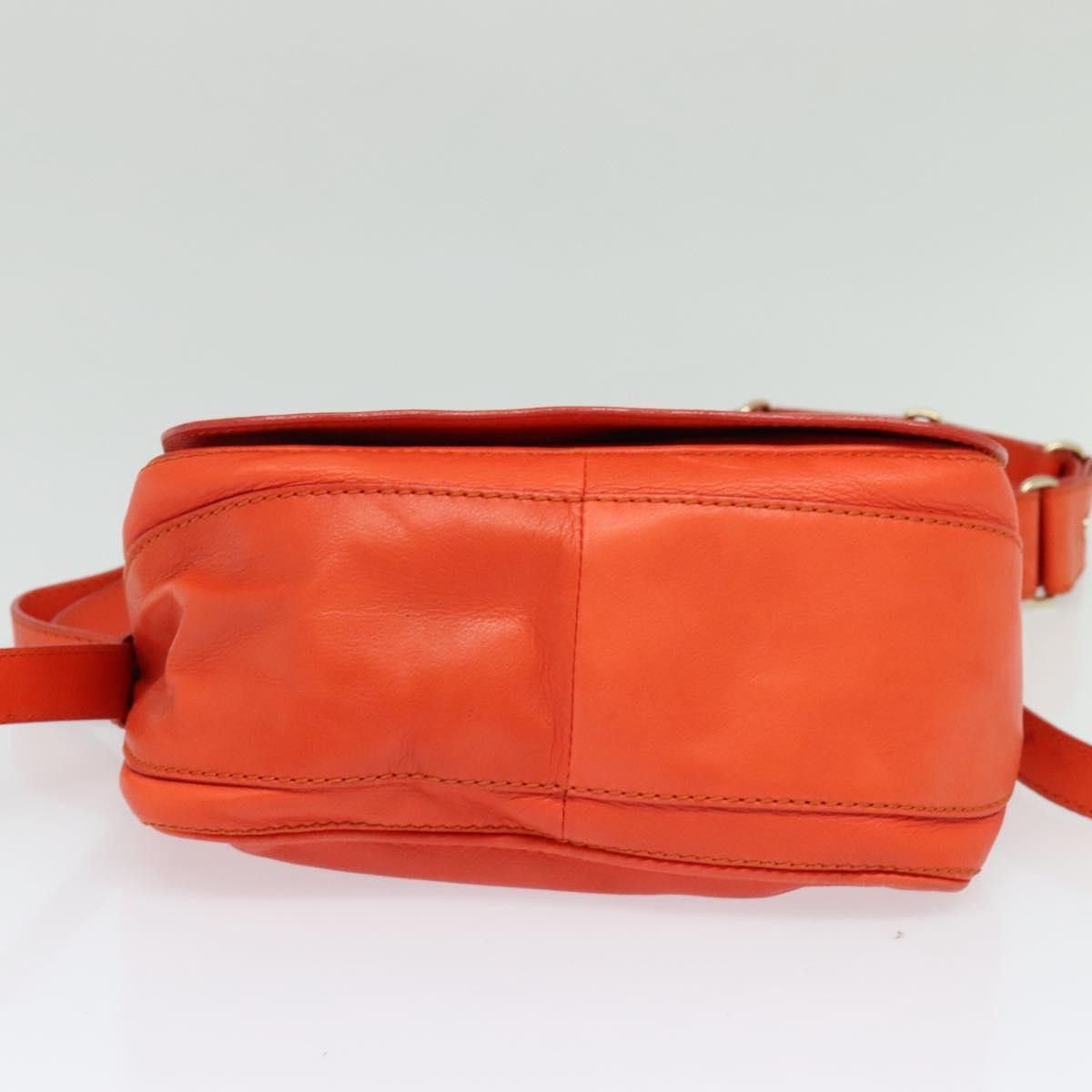 Celine CELINE Shoulder Bag Leather Orange Gold Size ONE SIZE - 9 Thumbnail