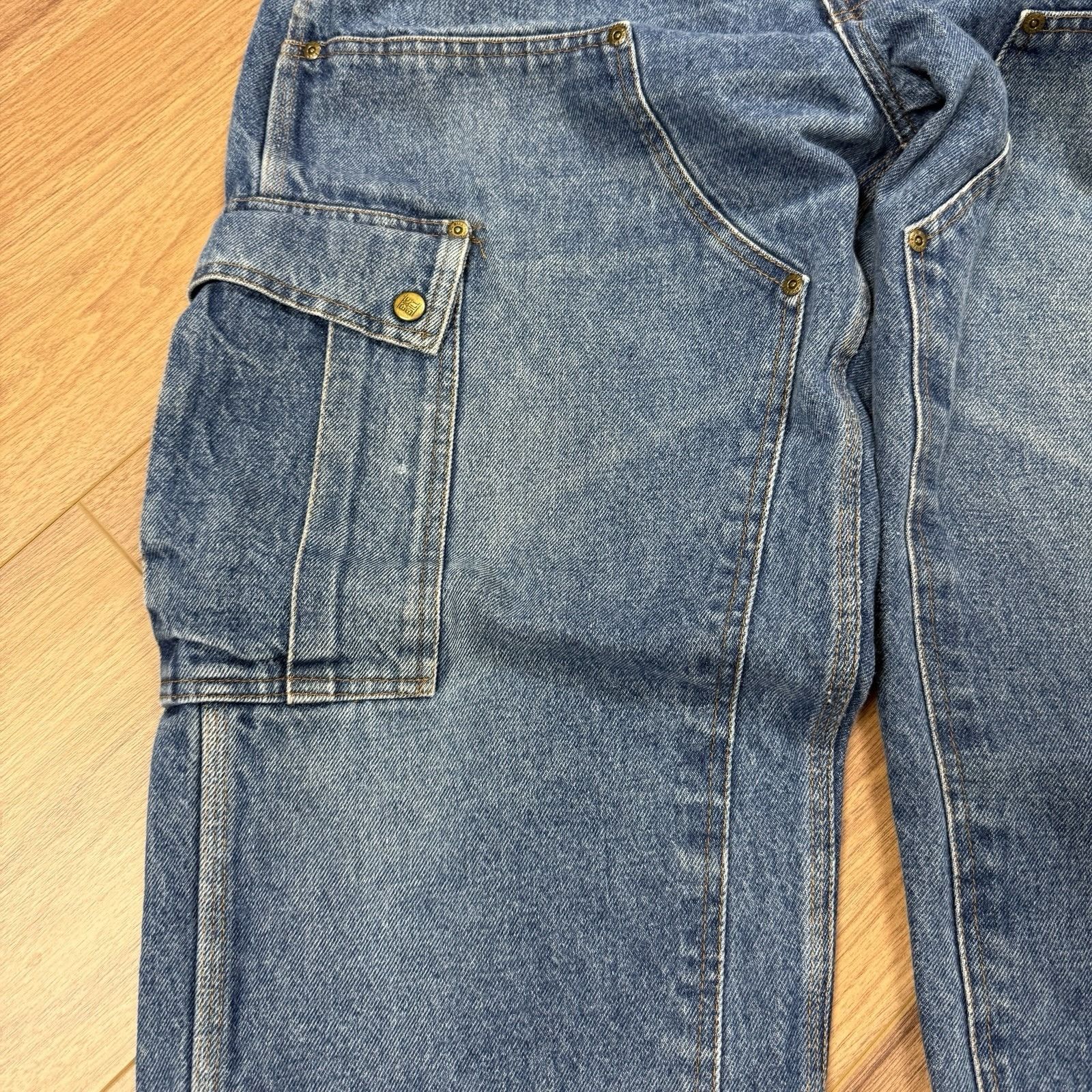 Vintage Big Bill Double Knee Cargo Jeans Mens 40x30 Baggy Workwear Size US 40 / EU 56 - 3 Thumbnail