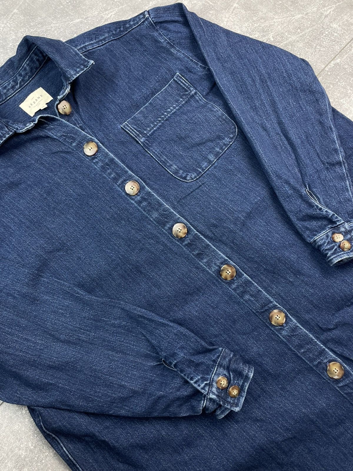 Sezane Sezana Denim Jacket Chore Coat Size XS / US 0-2 / IT 36-38 - 6 Thumbnail