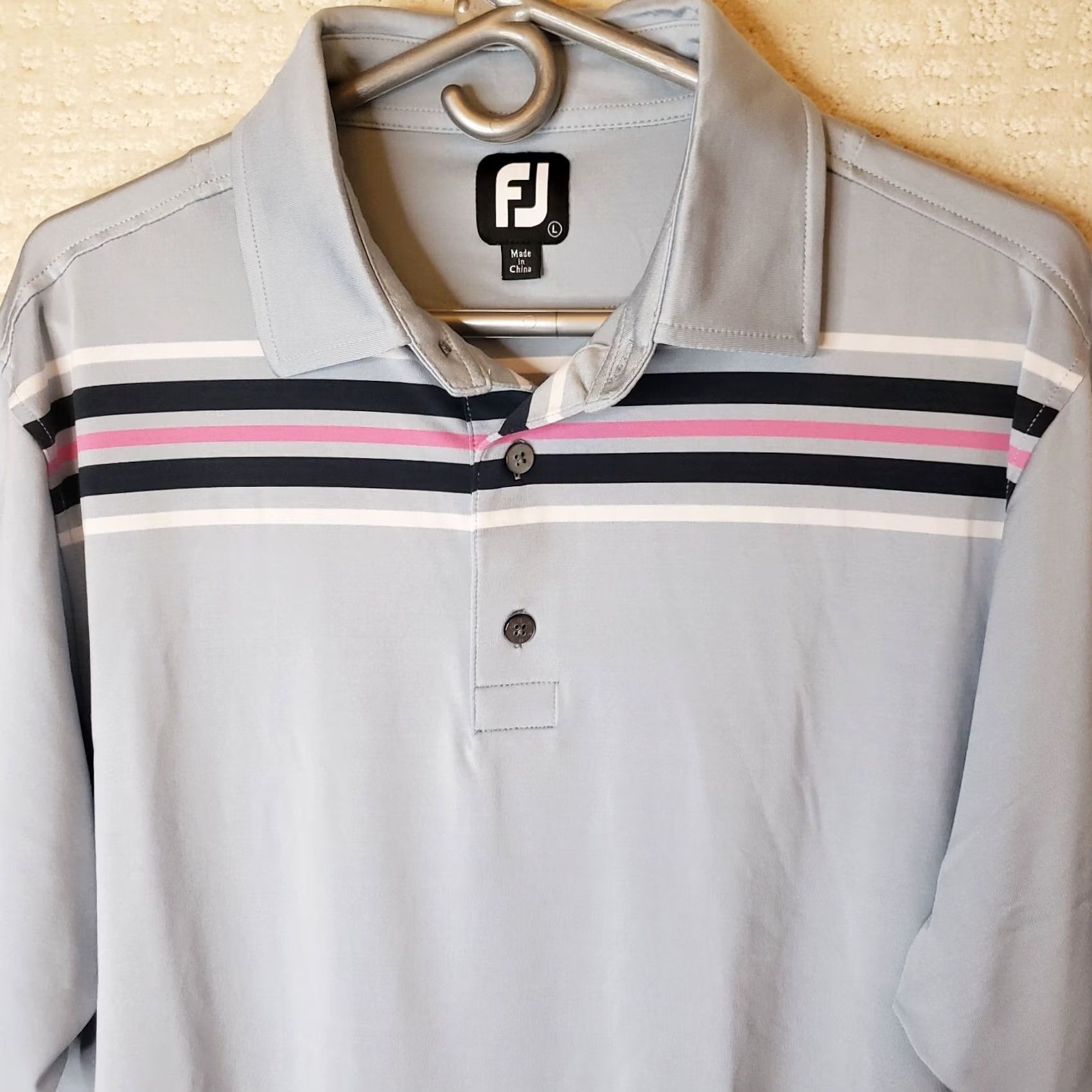 Footjoy FootJoy Polo Shirt Mens L Blue Short Sleeve Golf Stretch Regular Size Polyester Spandex Blended Fabric Chest Stripe Size US L / EU 52-54 / 3 - 3 Thumbnail