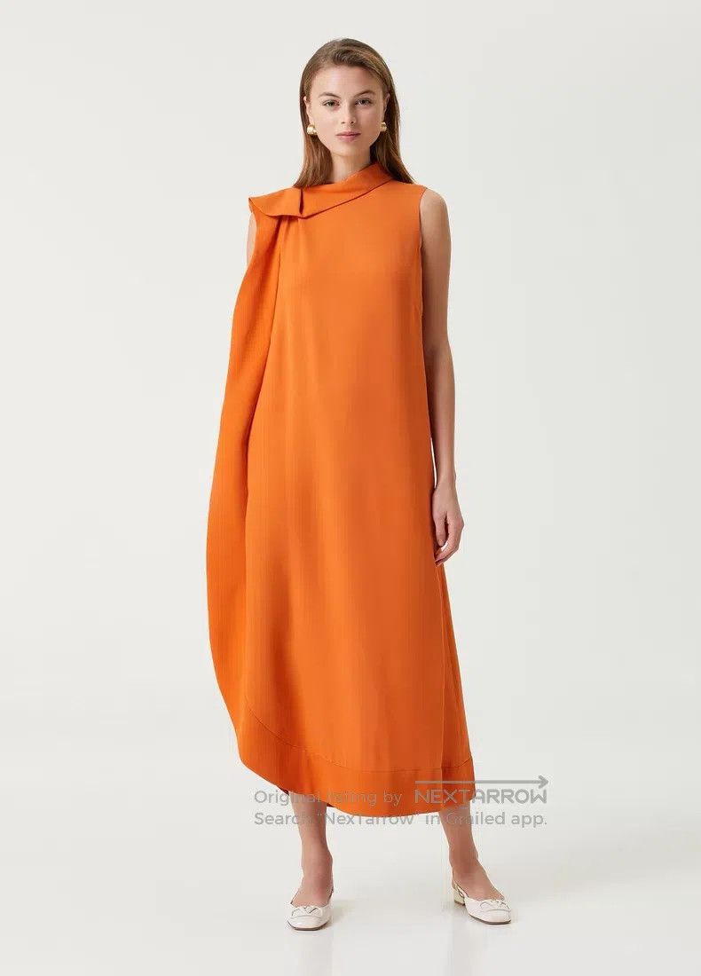 Valentino Valentino Orange silk ruffled long dress Size S / US 4 / IT 40 - 2 Thumbnail