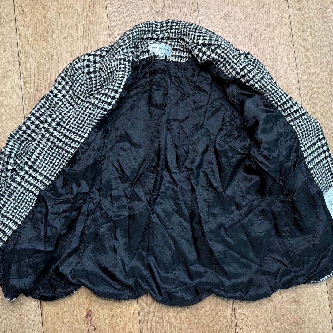 Bloomingdale's NEW Bloomingdales Women's Vintage 90's Wool Plaid Peacoat Size M / US 6-8 / IT 42-44 - 6 Thumbnail
