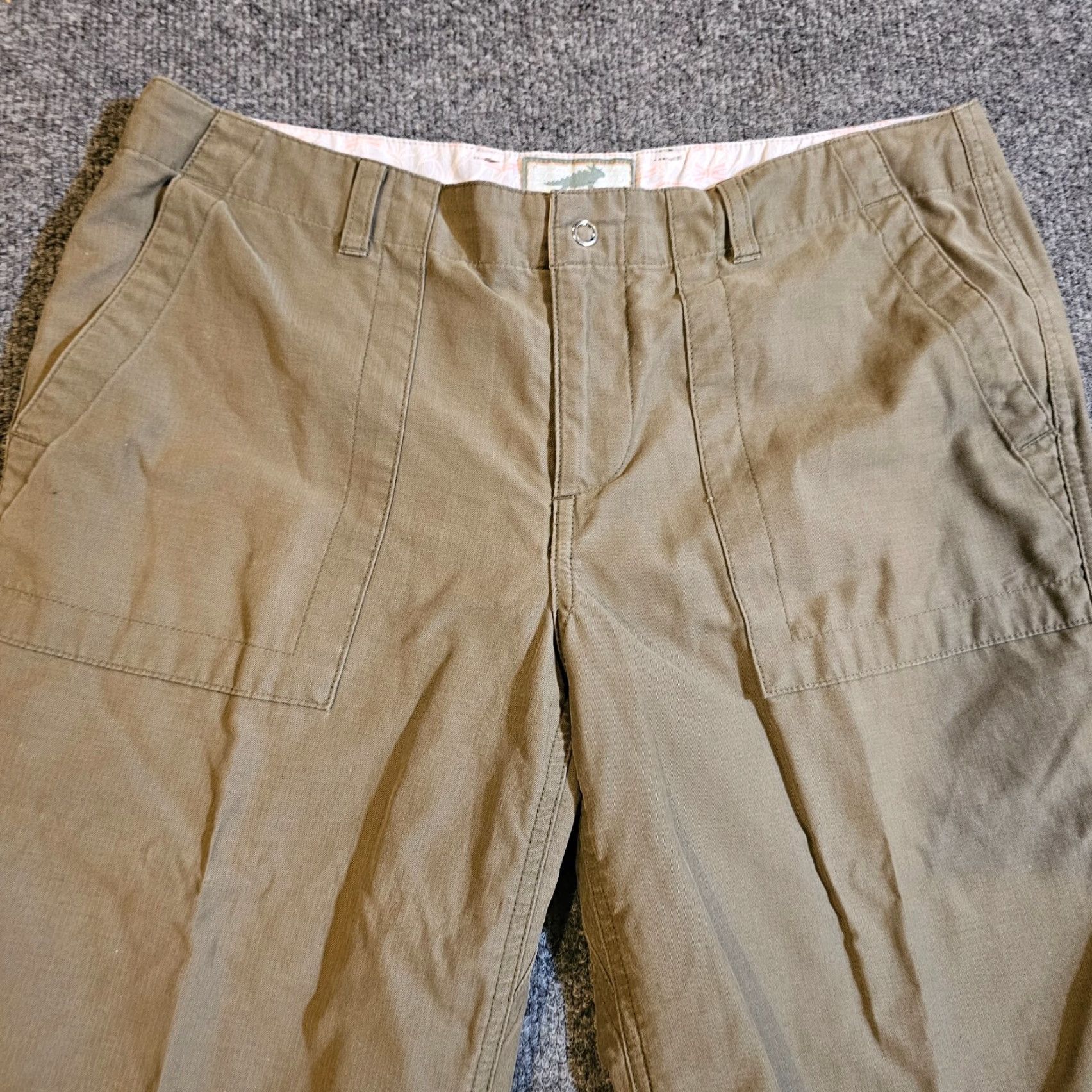 Vintage Horny Toad Shorts Womens 4 Beige Tan Nylon Embroidered Bermuda Stretch Casual Bermuda Style Size 27" / US 4 / IT 40 - 2 Thumbnail