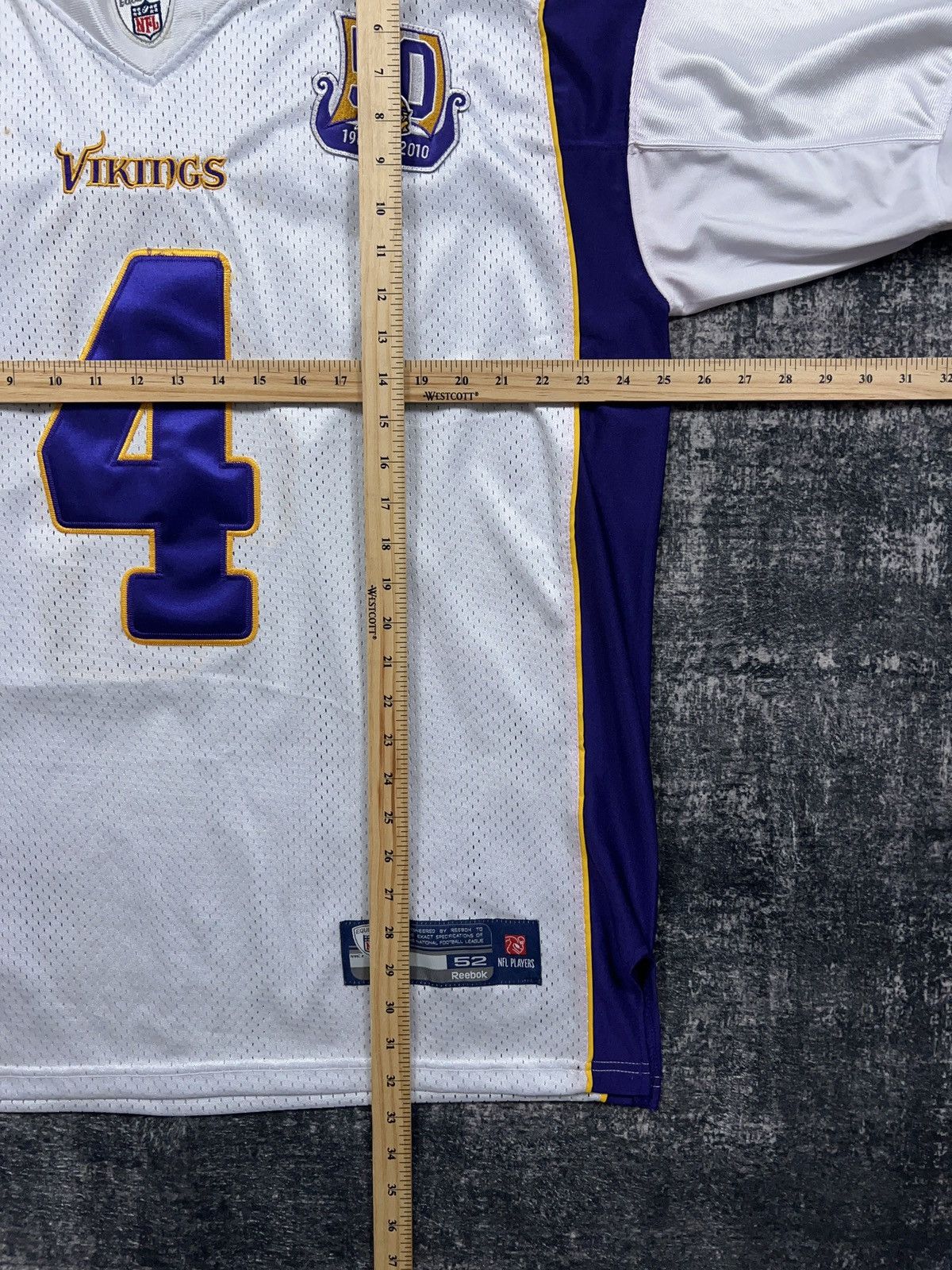 NFL × Reebok × Vintage Y2K Brett Favre Minnesota Vikings Captain 50 Years Jersey Size US XL / EU 56 / 4 - 5 Thumbnail