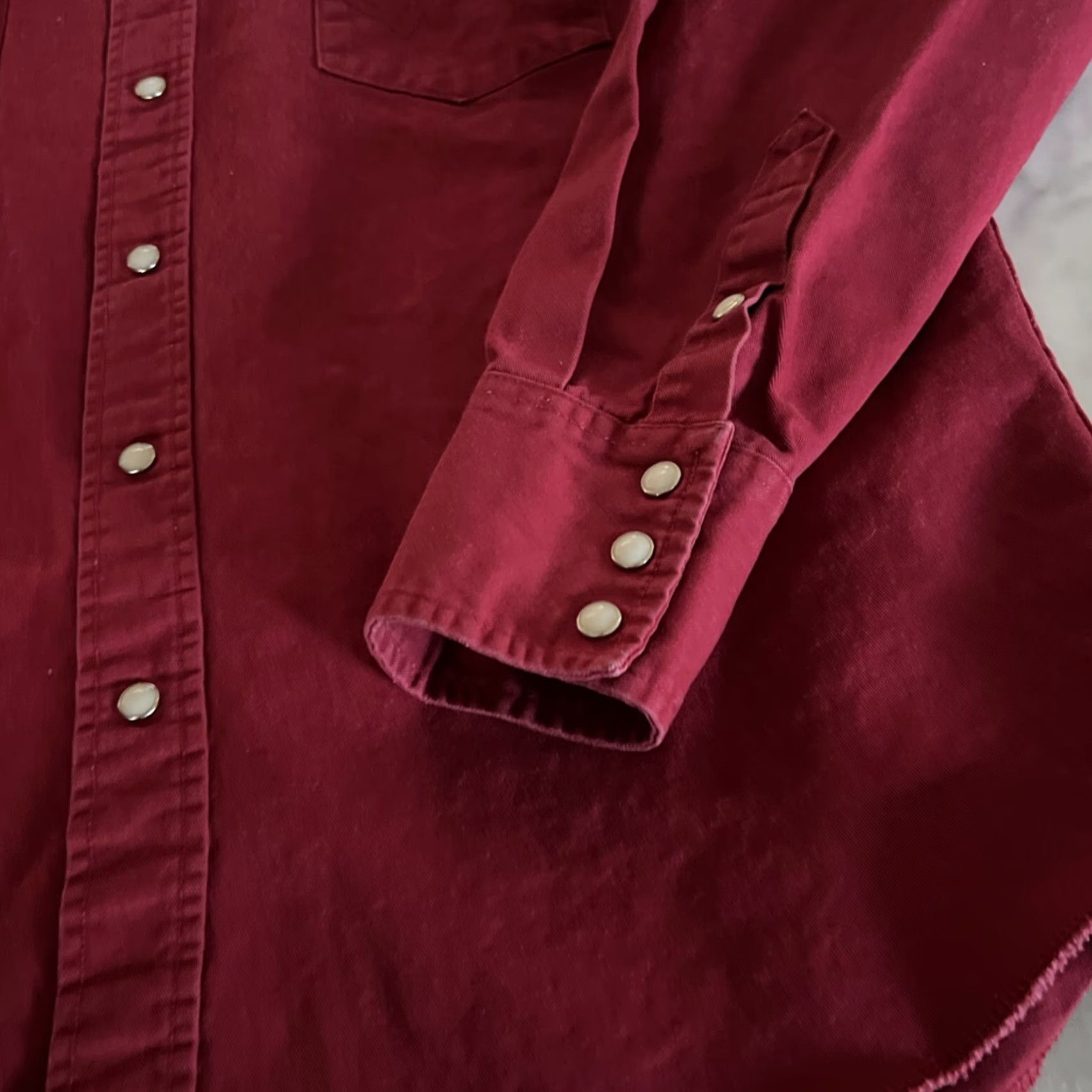 Wrangler VINTAGE Wrangler Pearl Snap Western Shirt Mens 17-36 Regular Long Tails Red Size US XL / EU 56 / 4 - 5 Thumbnail