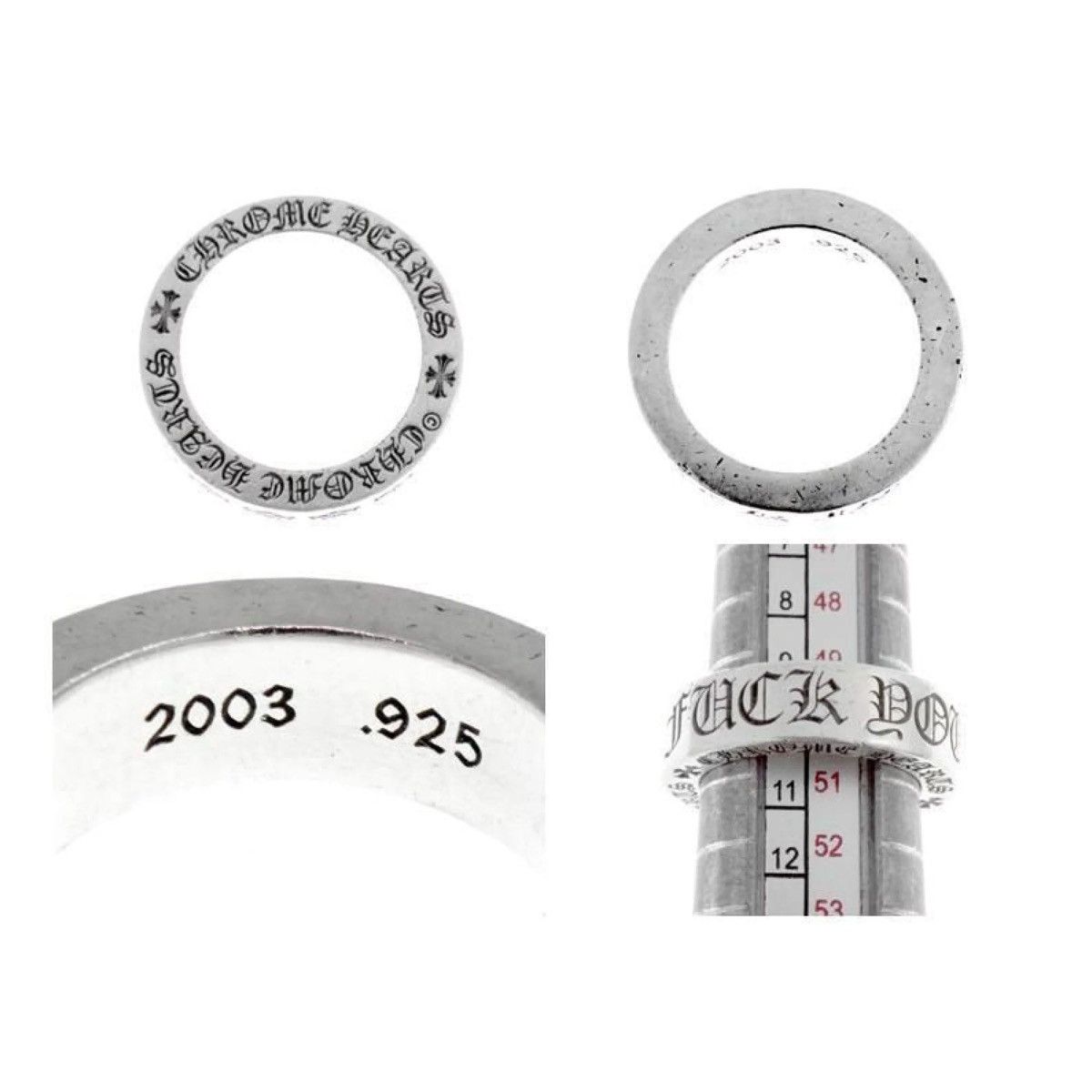 Chrome Hearts US5.5 Chrome Hearts 6mm Fuck you spacer Ring 10 Size ONE SIZE - 6 Thumbnail