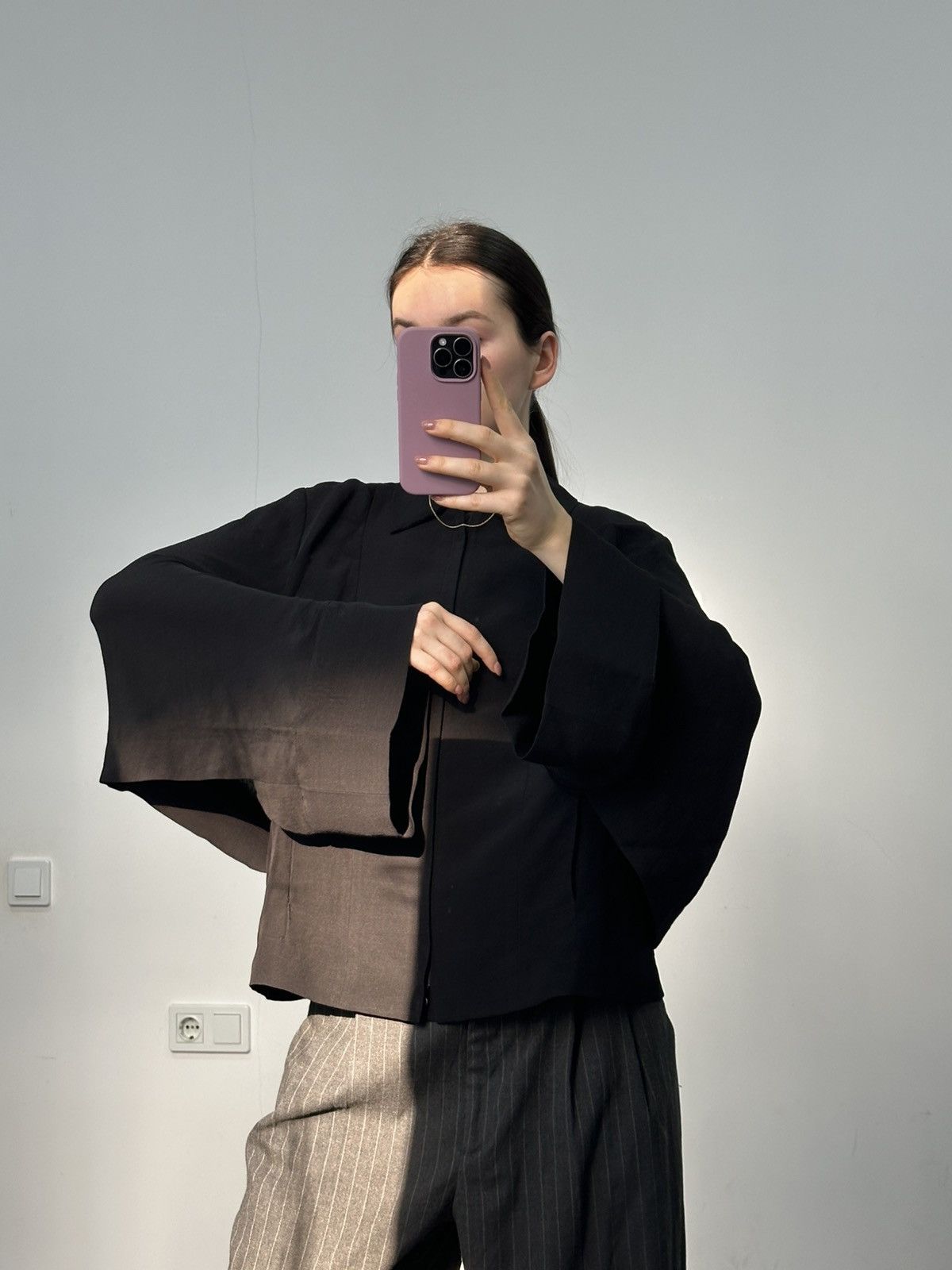 Vintage × Yohji Yamamoto Rare🖤 Yohji Yamamoto 2009 Archive Black Zip Kimono Jacket Size M / US 6-8 / IT 42-44 - 7 Thumbnail