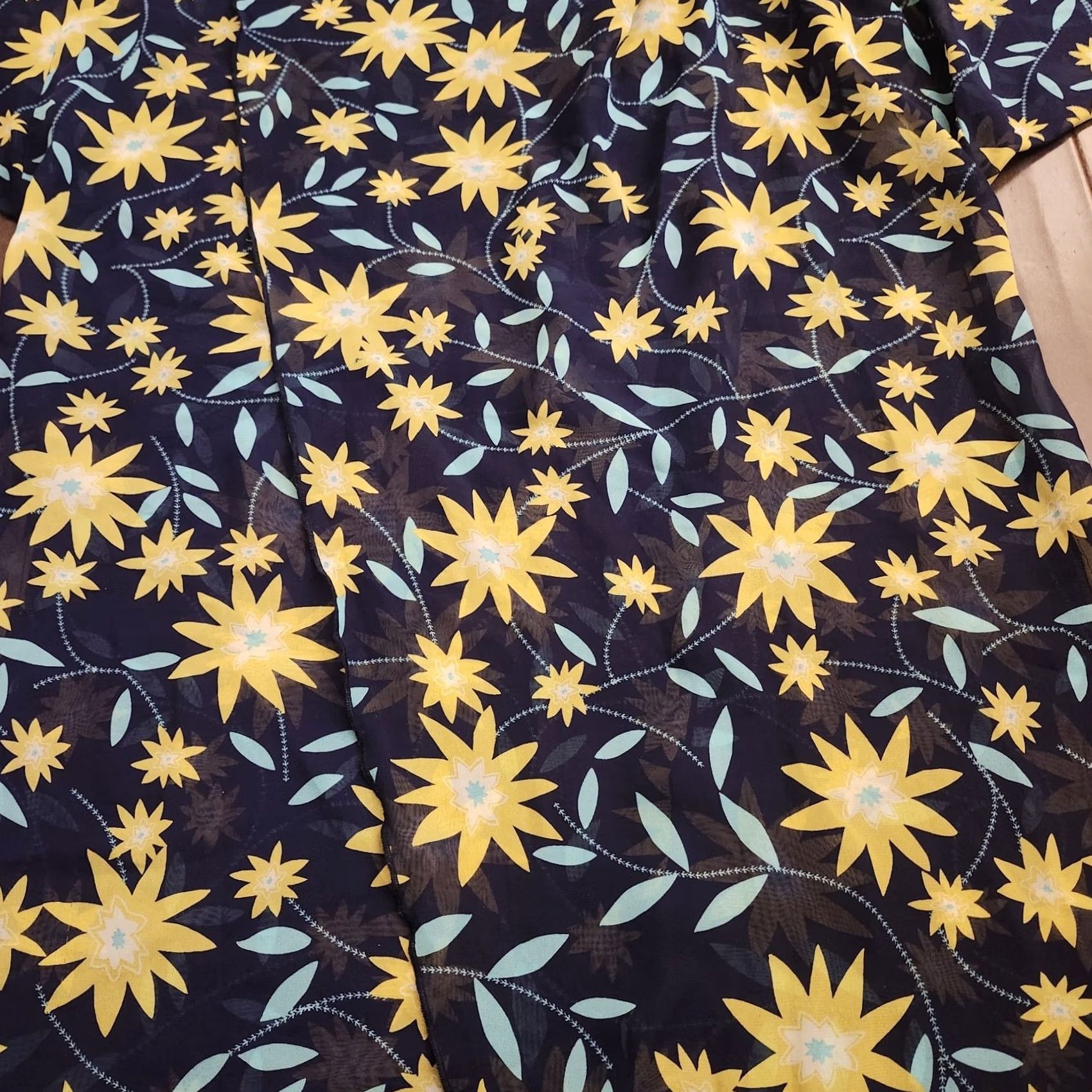 Vintage VINTAGE LuLaRoe Shirley Kimono Womens M Floral Yellow Blue Open Front Cardigan Size M / US 6-8 / IT 42-44 - 7 Thumbnail