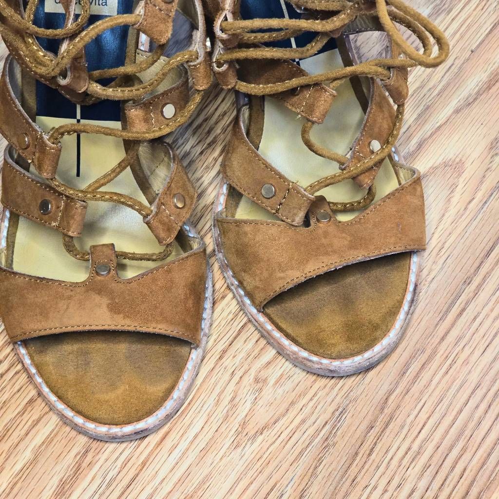 Dolce Vita Dolce Vita Lyndon Brown Suede Lace-Up Sandals 6.5 Size US 6.5 / IT 36.5 - 9 Thumbnail