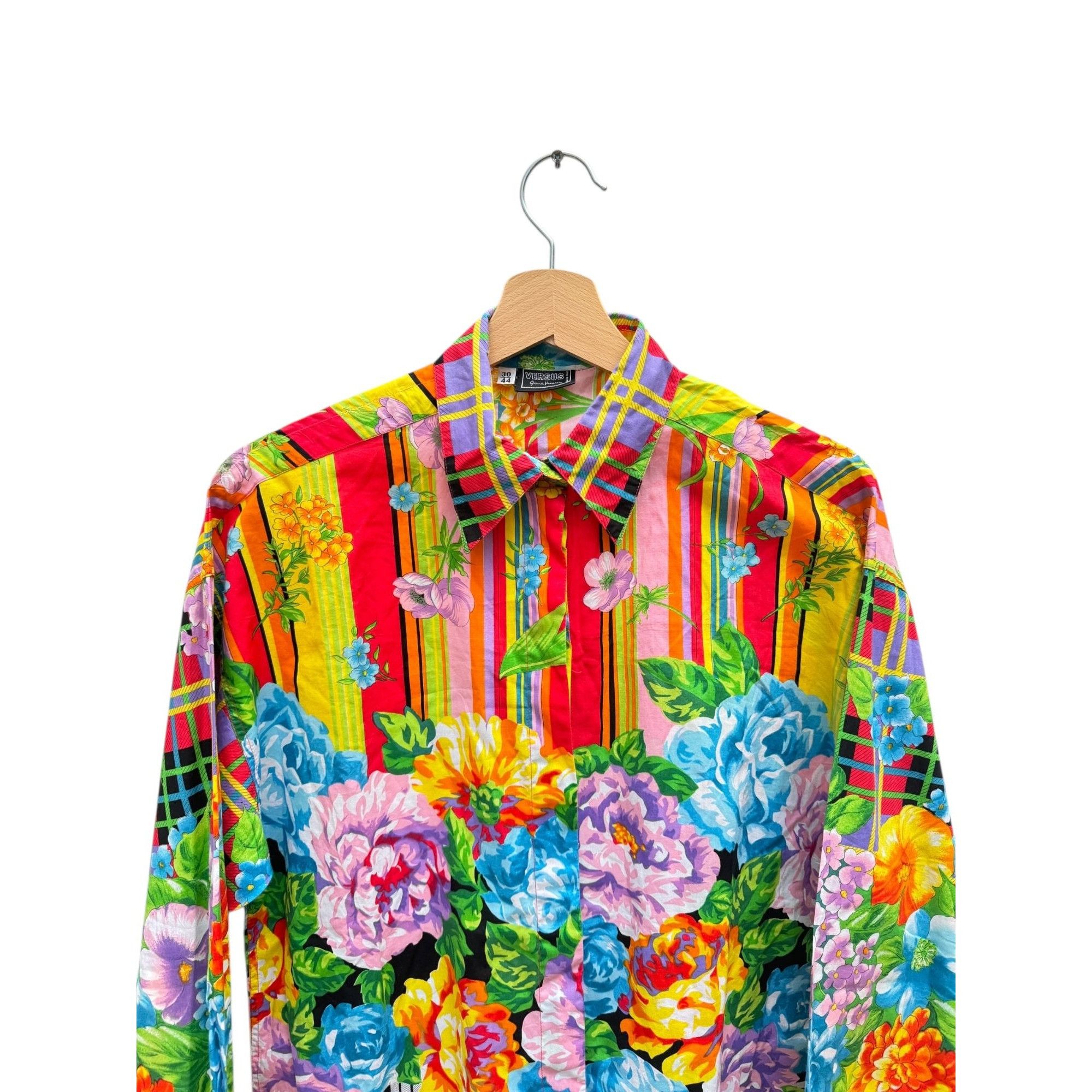Versace Gianni Versace 1993 Iconic Floral & Graphic Motif Shirt Size M / US 6-8 / IT 42-44 - 2 Thumbnail
