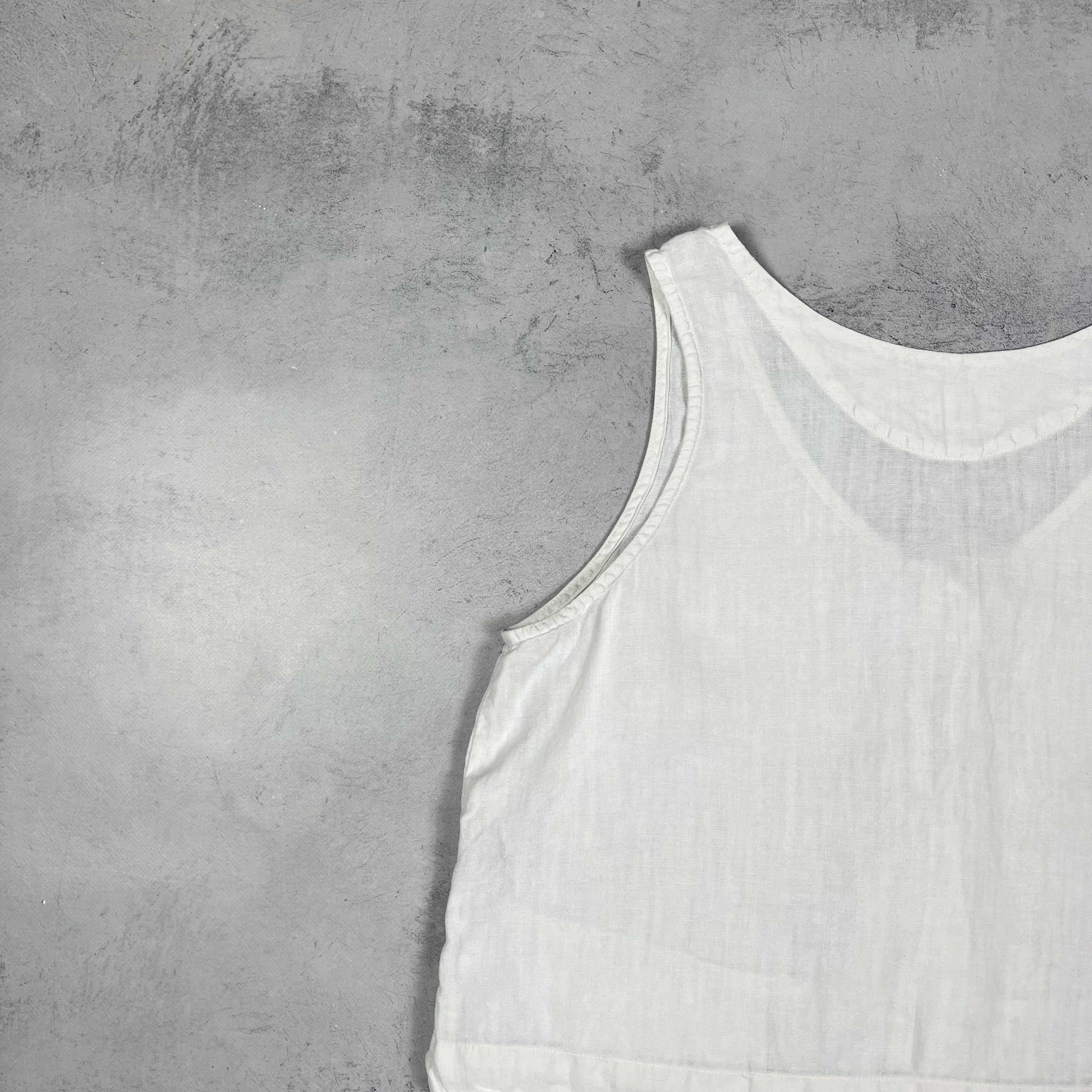 OSKA Ladies OSKA Avant-Garde Linen Sleeveless Cropped Top Gilet Size L / US 10 / IT 46 - 17 Thumbnail