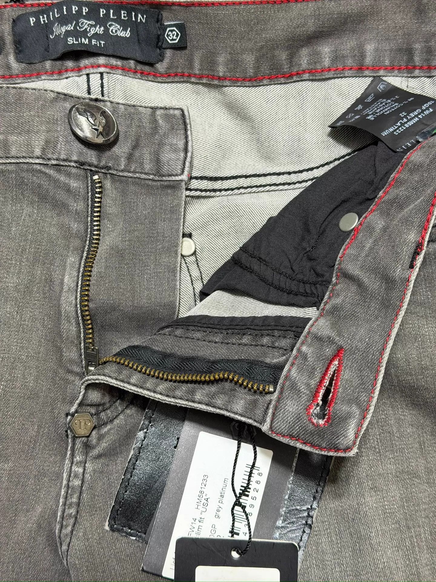 Philipp Plein Philipp Plein Deep Gray Slim Jeans 30-33 New With Tags Size US 32 / EU 48 - 4 Thumbnail