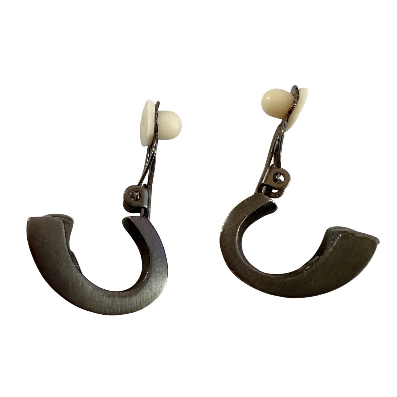 Givenchy Givenchy Dark Textured Clip-On Earrings with Crystal Accents Size ONE SIZE - 5 Thumbnail