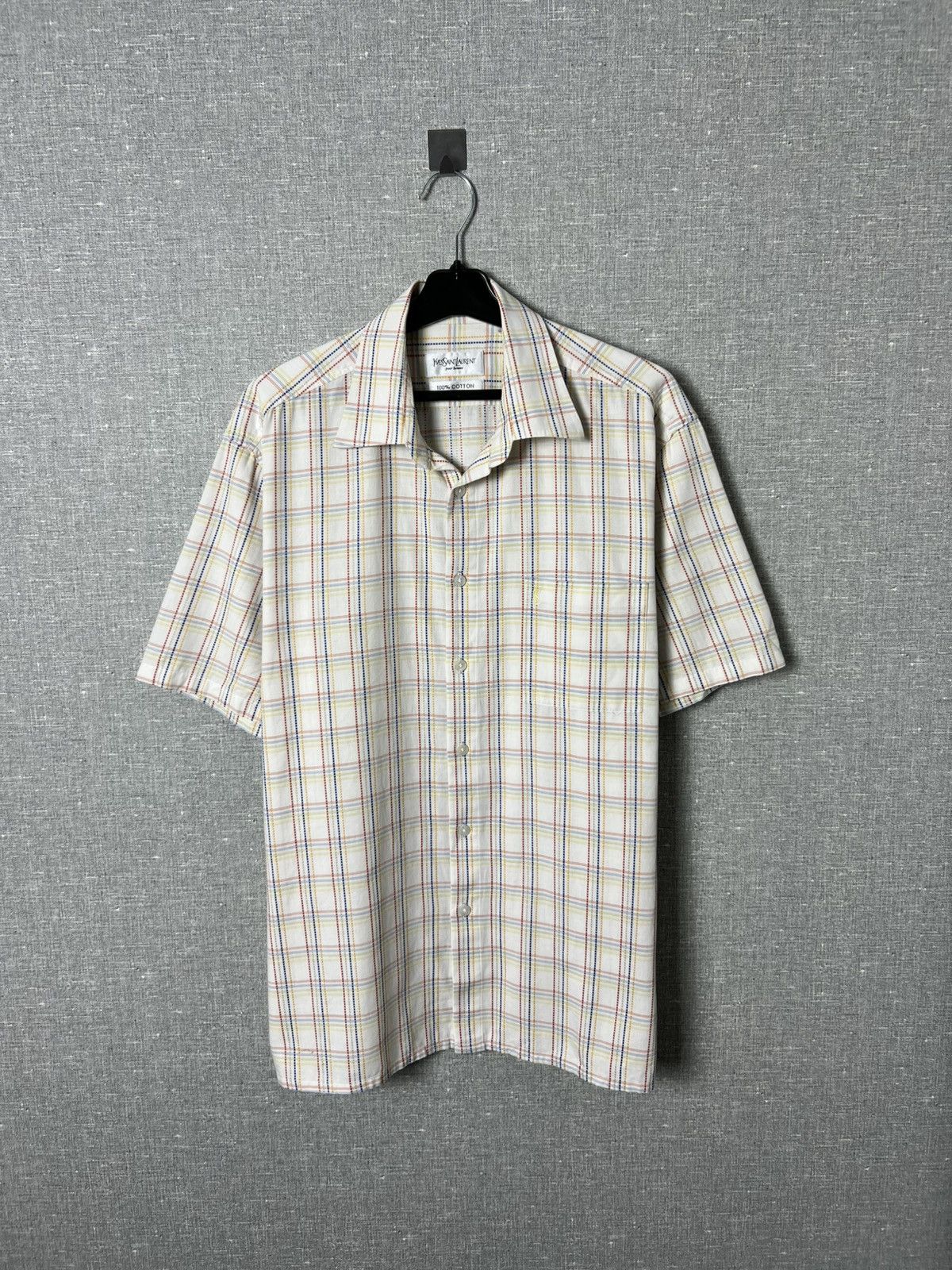Yves Saint Laurent Vintage Yves Saint Laurent YSL Button Up Short Sleeve Shirt Size US L / EU 52-54 / 3 - 1 Thumbnail